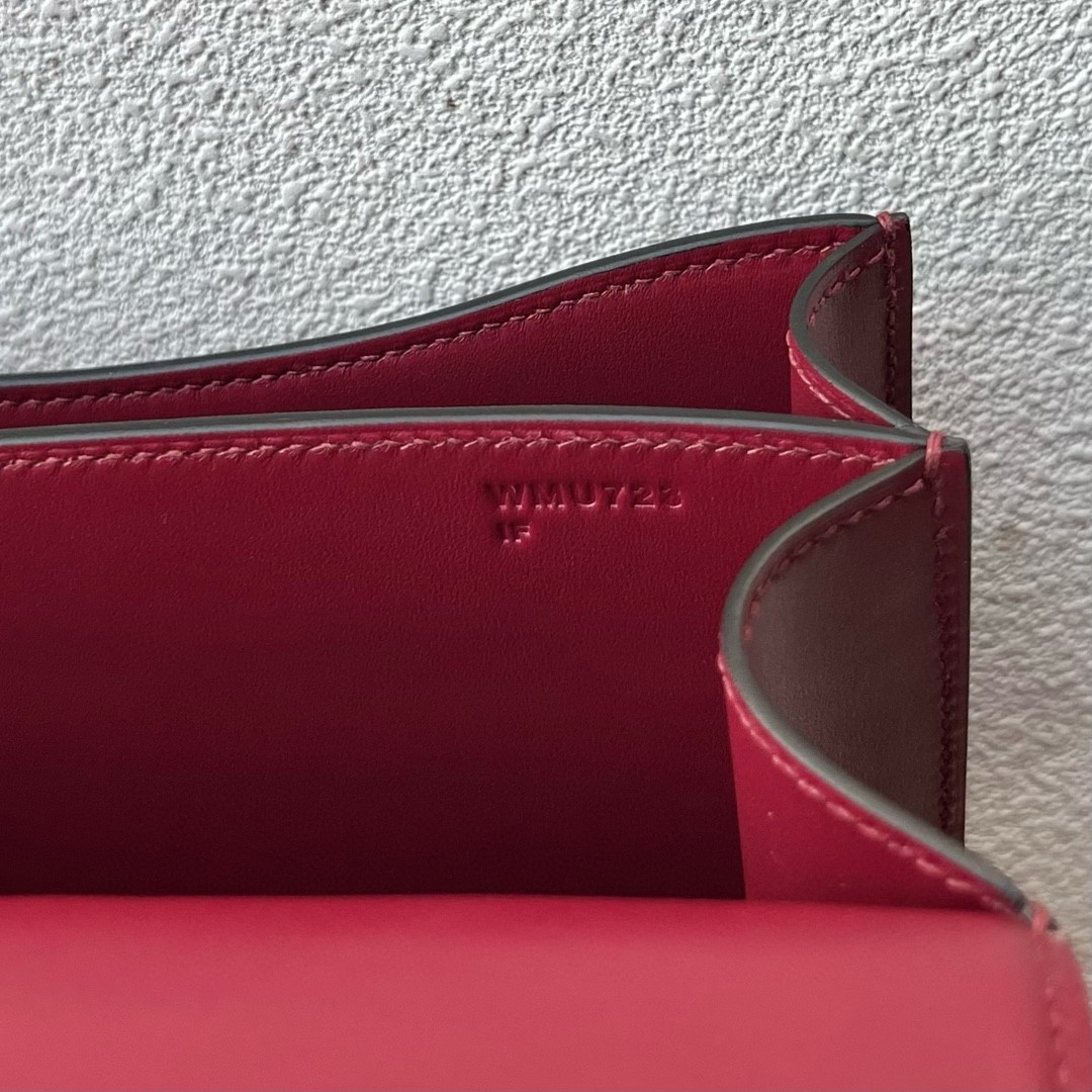 H**mes constance enamel 18 handmade bag in rouge h box calfskin