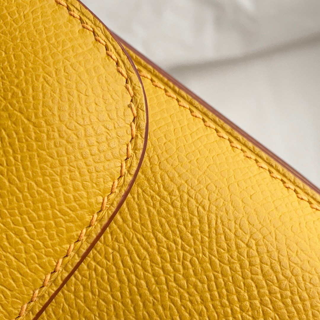 H**mes constance 18 handmade bag in jaune ambre epsom calfskin