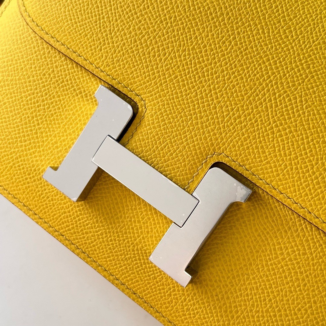 H**mes constance 18 handmade bag in jaune de naples epsom calfskin