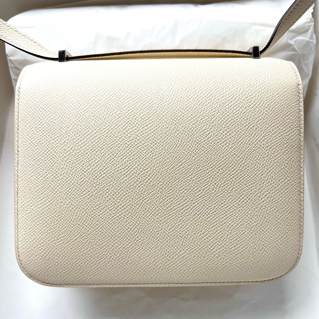 H**mes constance 18 handmade bag in nata epsom calfskin