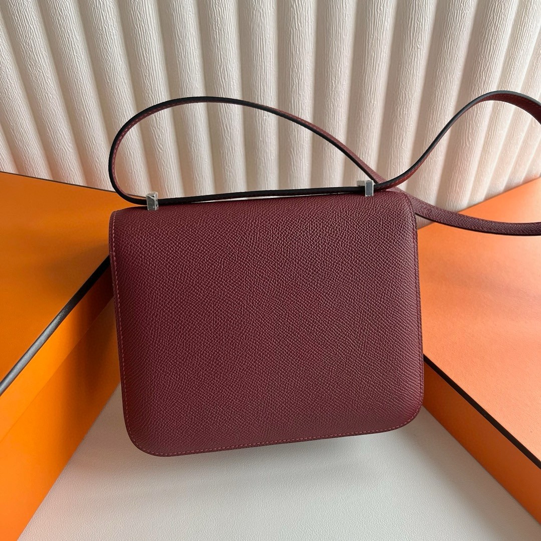 H**mes constance 18 handmade bag in rouge h epsom calfskin