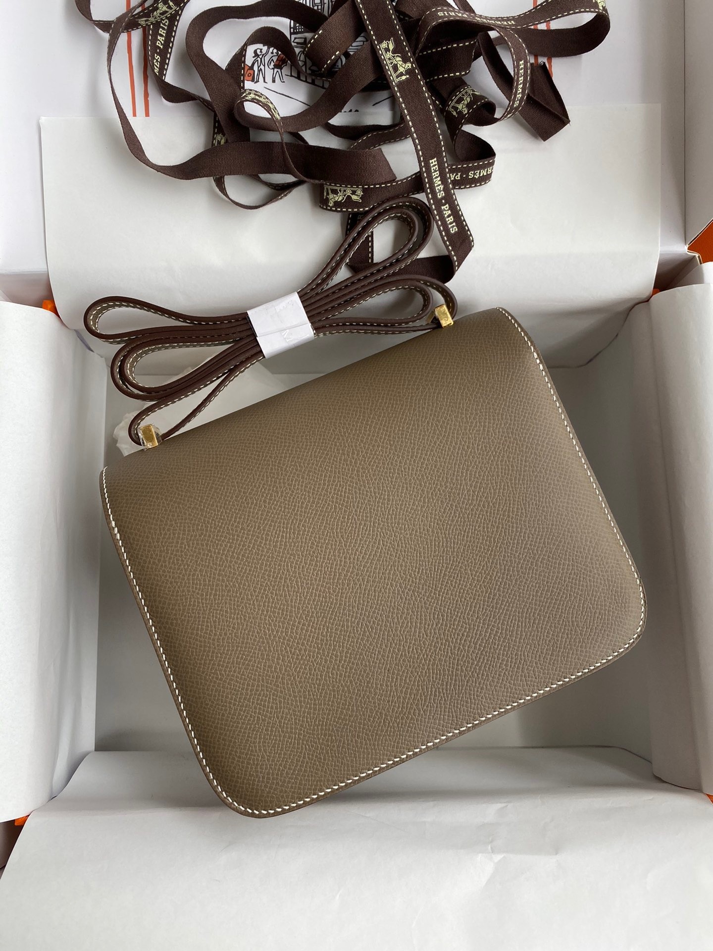 H**mes constance 18 handmade bag in tanpe epsom calfskin