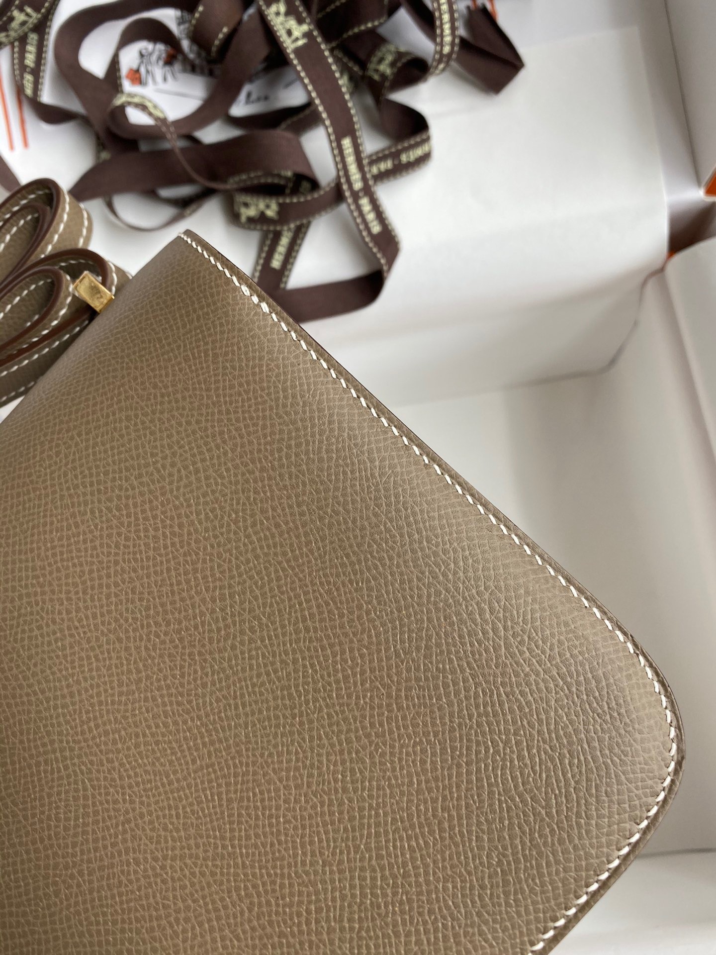 H**mes constance 18 handmade bag in tanpe epsom calfskin
