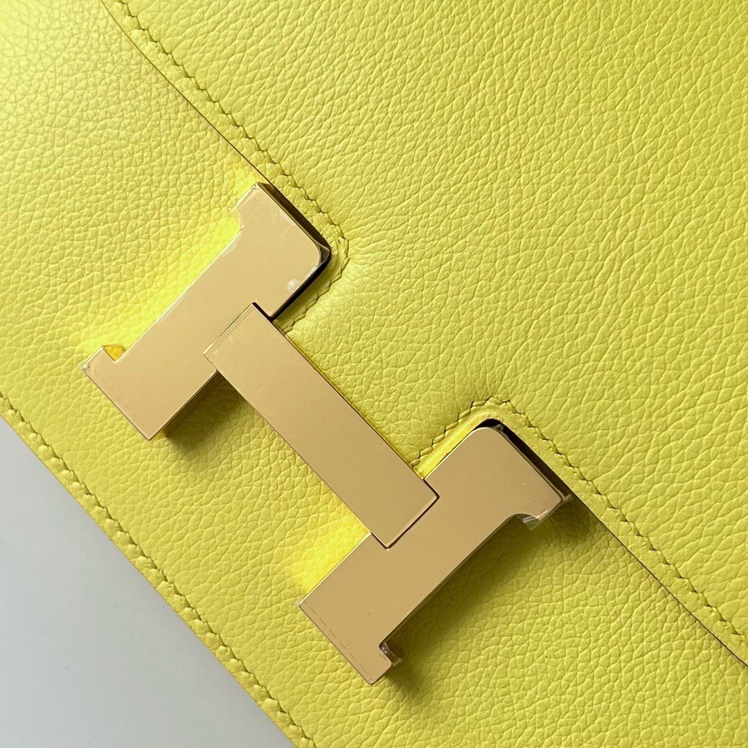 H**mes constance 18 handmade bag in lime evercolor calfskin