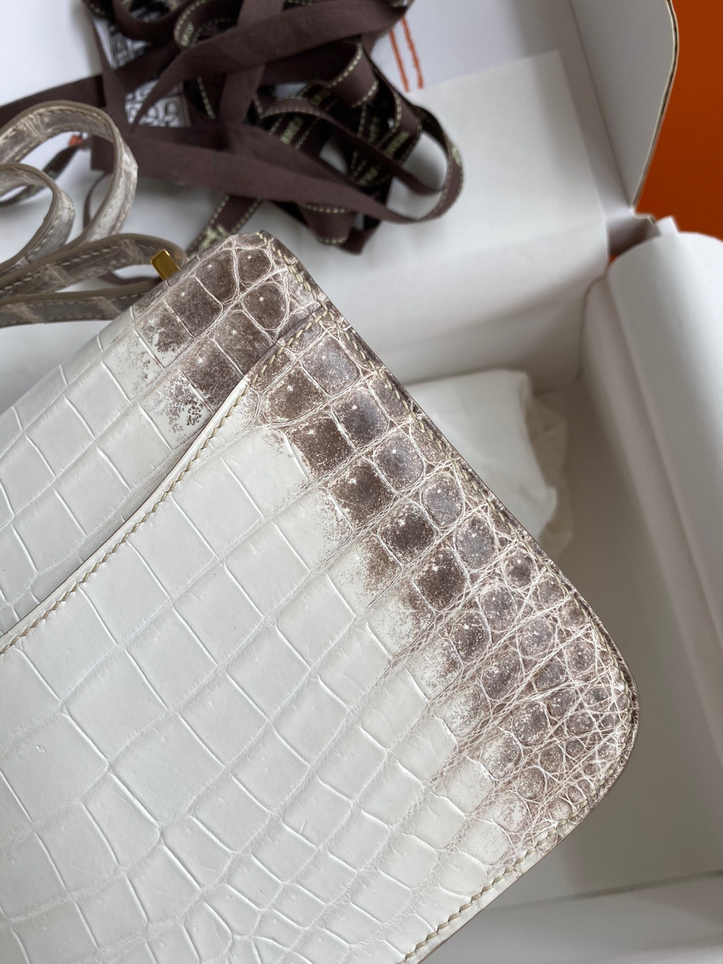 H**mes constance 18 handmade bag in himalaya crocodile niloticus skin