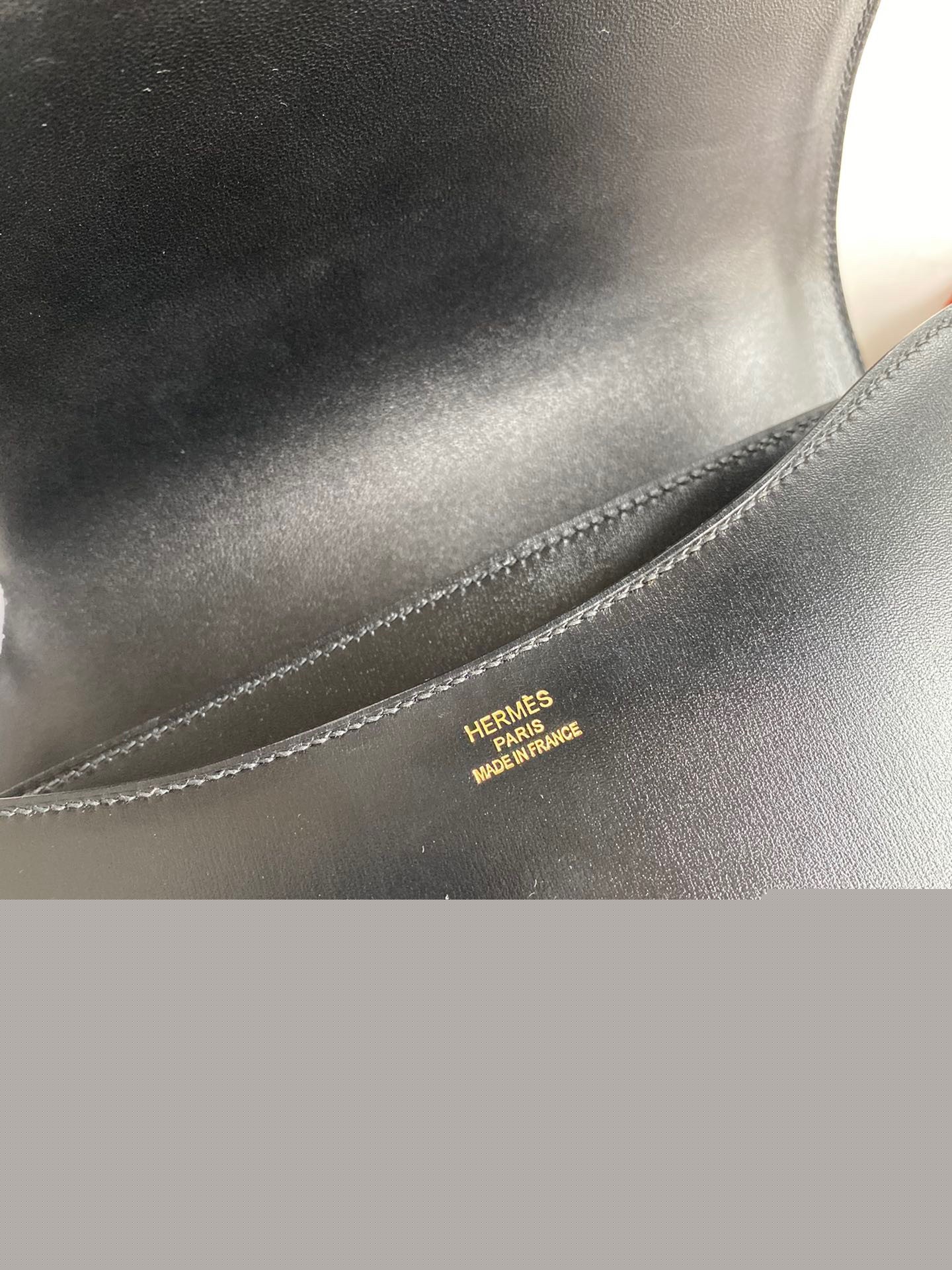 H**mes constance 24 handmade bag in black box calfskin