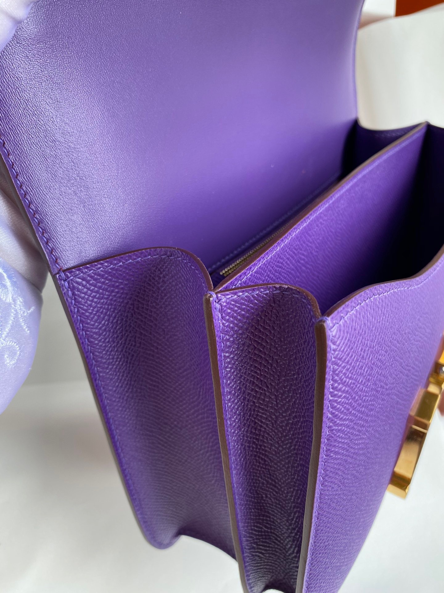 H**mes constance 24 handmade bag in crocus epsom calfskin