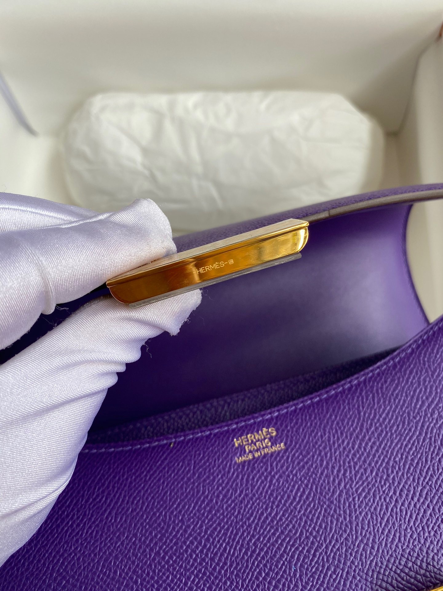 H**mes constance 24 handmade bag in crocus epsom calfskin