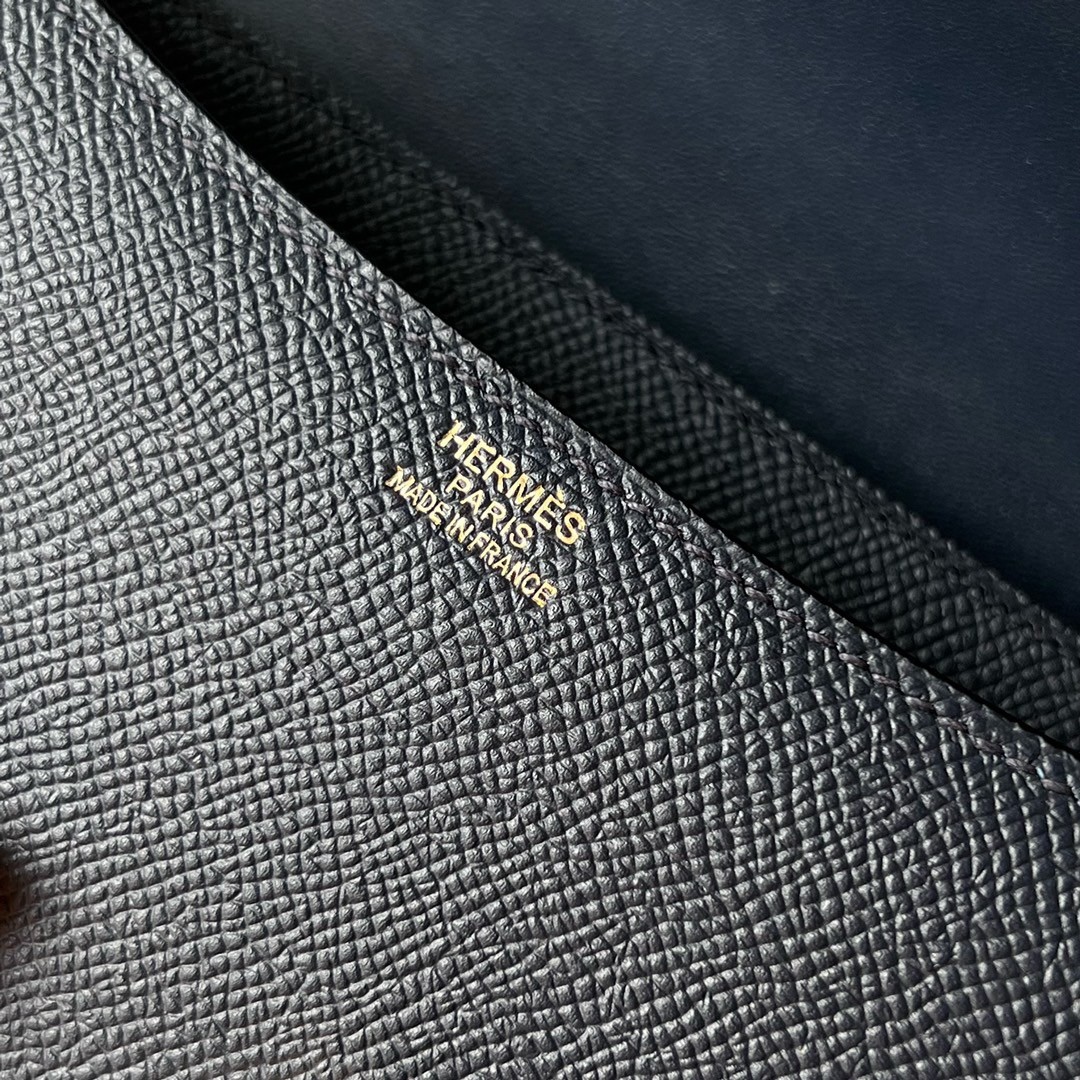 H**mes constance elan handmade bag in black epsom calfskin