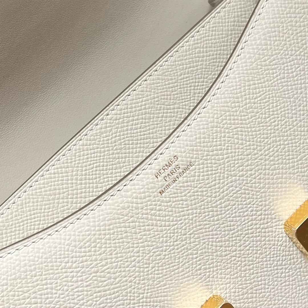 H**mes constance 1-18 mirror bag in craie epsom calfskin