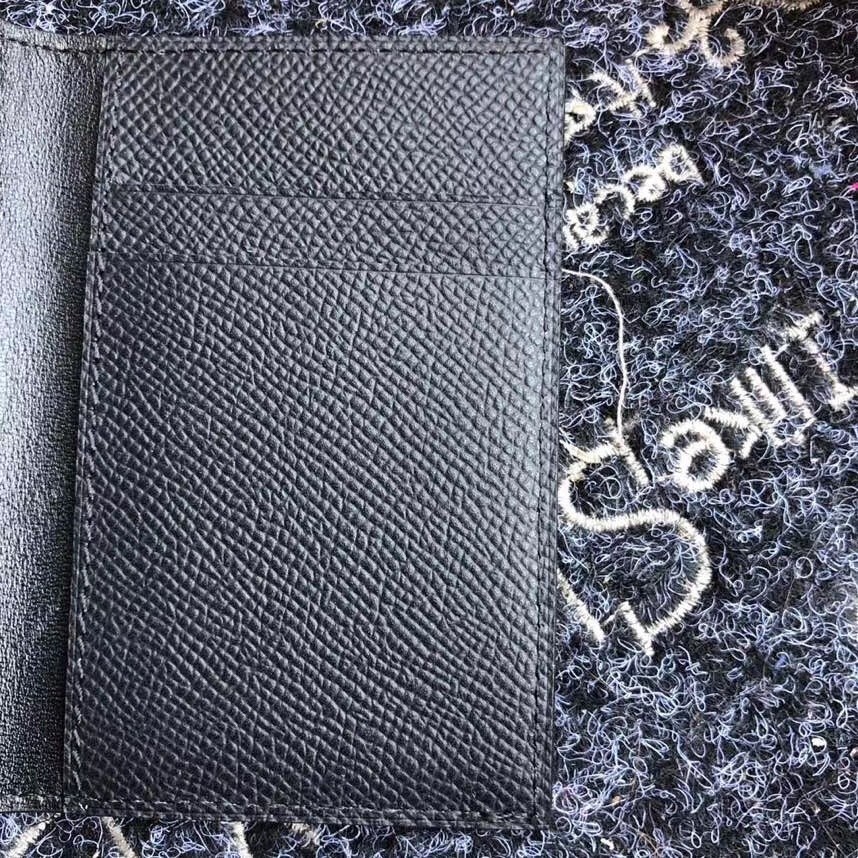 H**mes mc² euclide card holder in black epsom leather