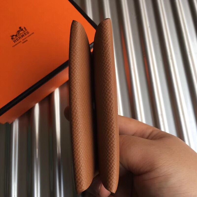 H**mes brown epsom calvi card holder