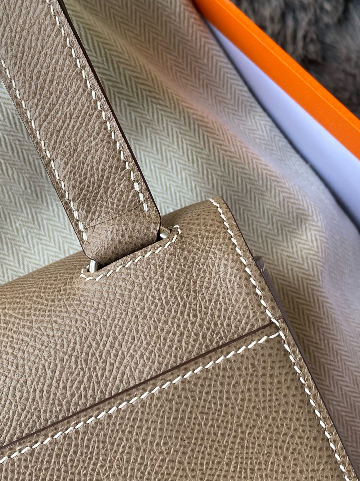 H**mes della cavalleria ii mini bag in taupe epsom calfskin