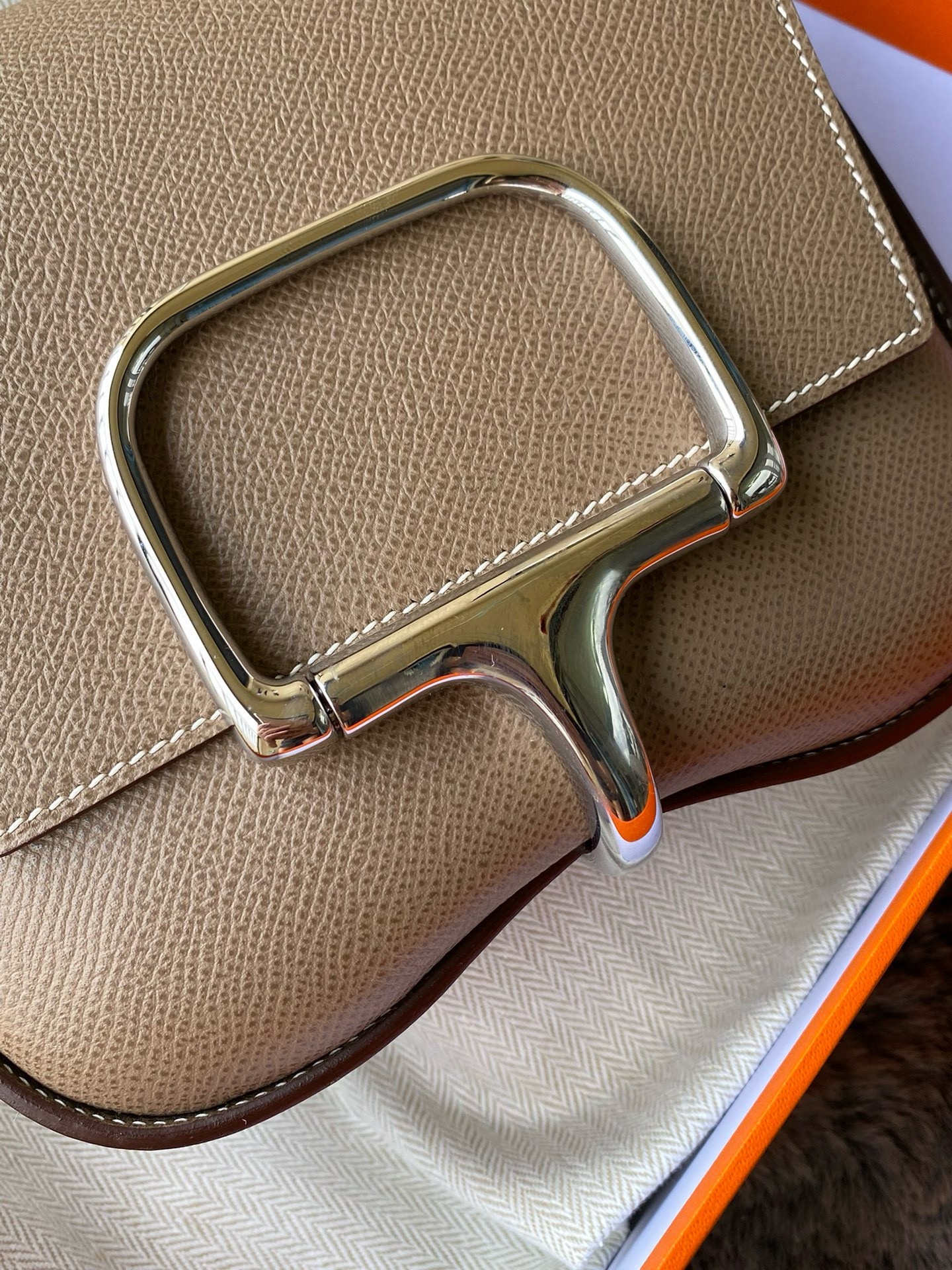 H**mes della cavalleria ii mini bag in taupe epsom calfskin