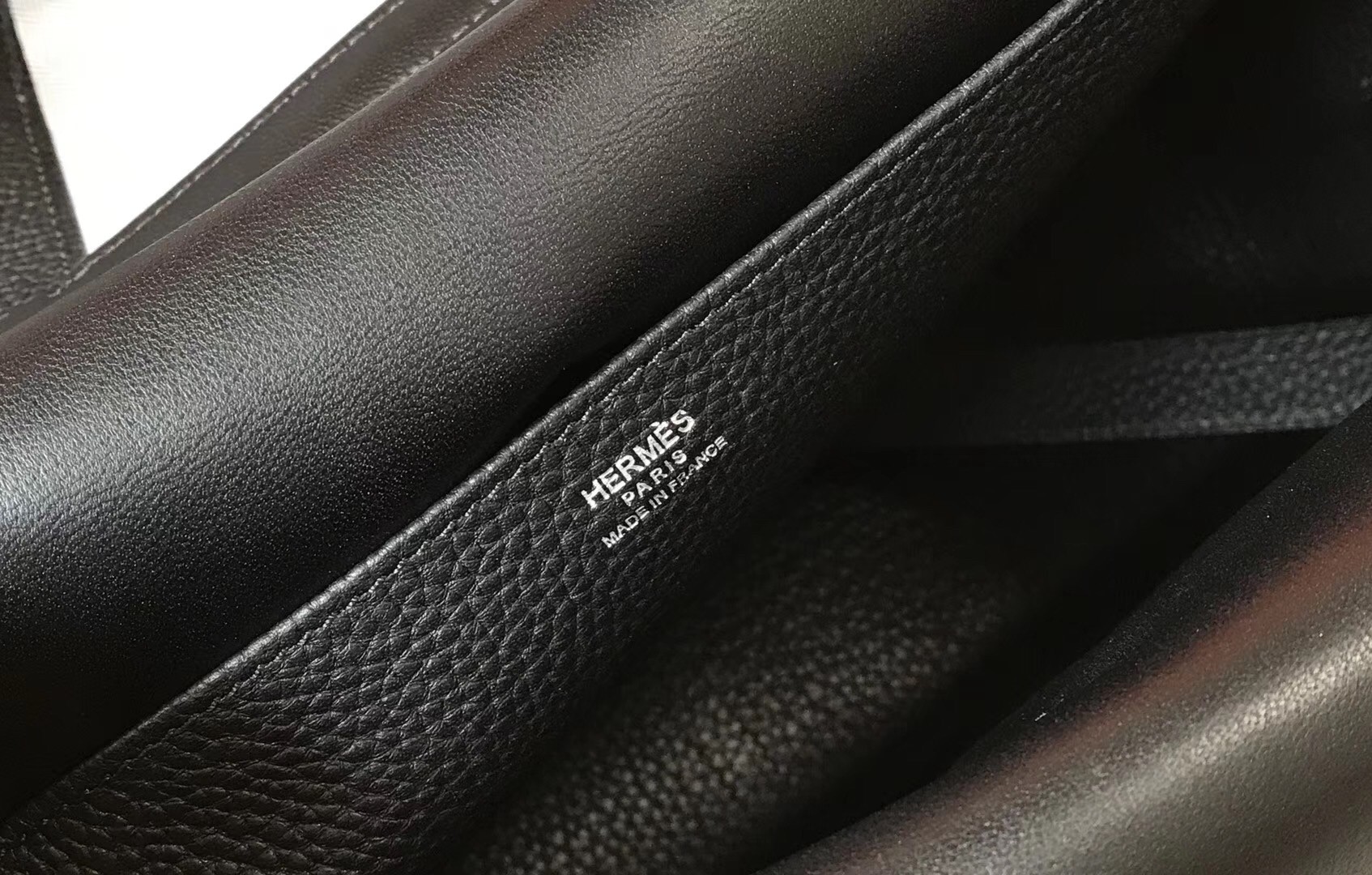 H**mes halzan 31cm bag in black clemence leather