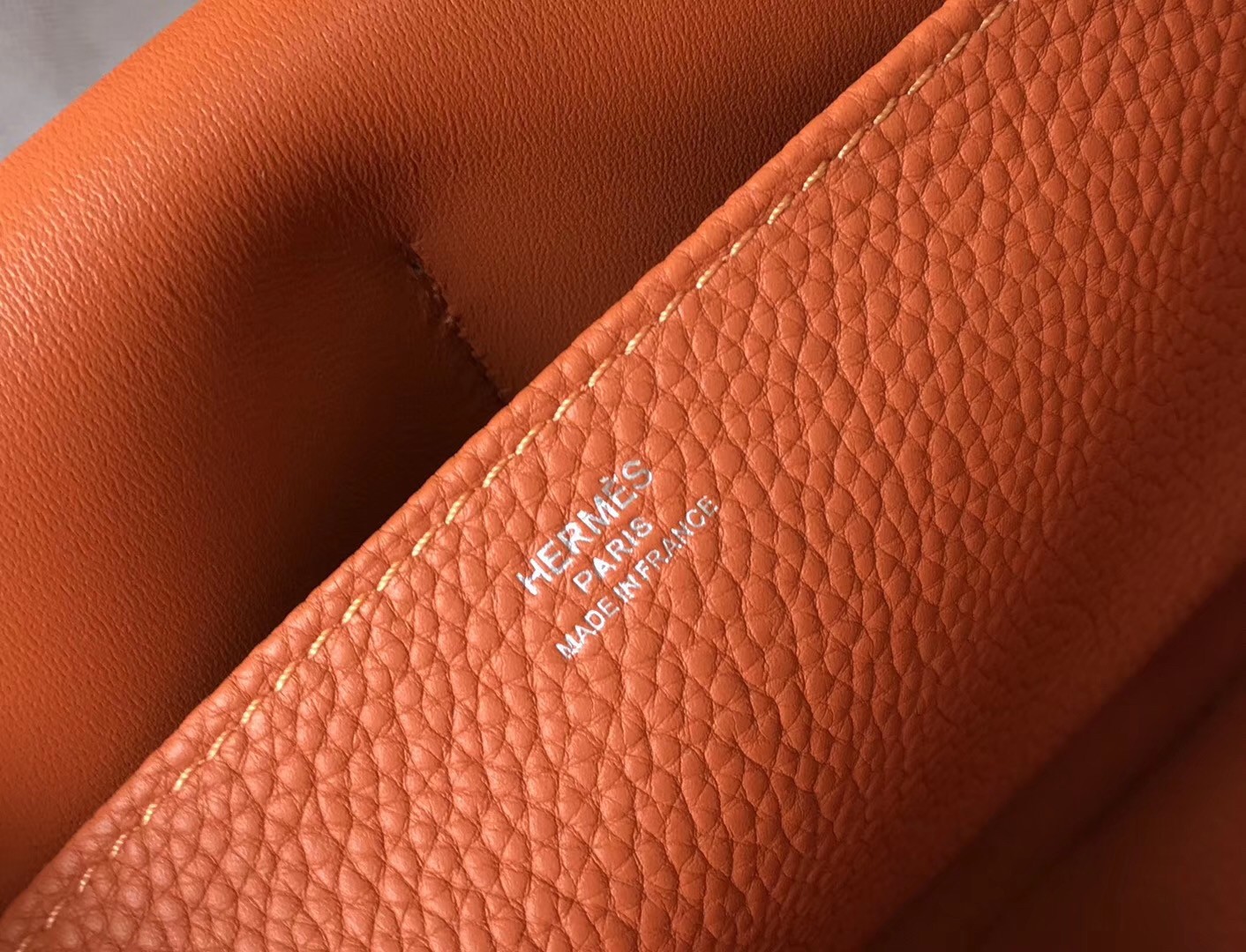 H**mes halzan 31cm bag in orange clemence leather