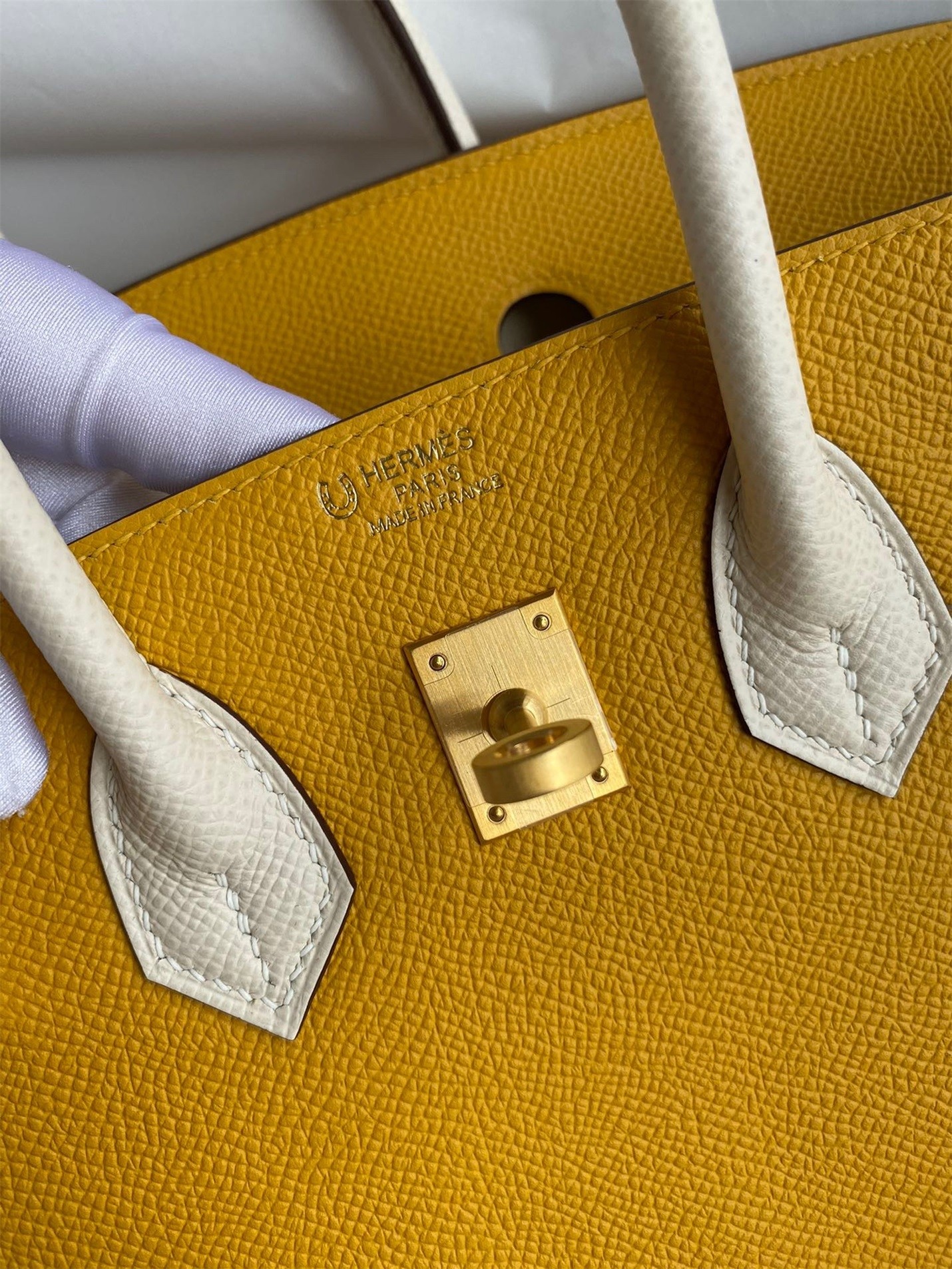 H**mes hss birkin 25 bicolor bag in jaune d