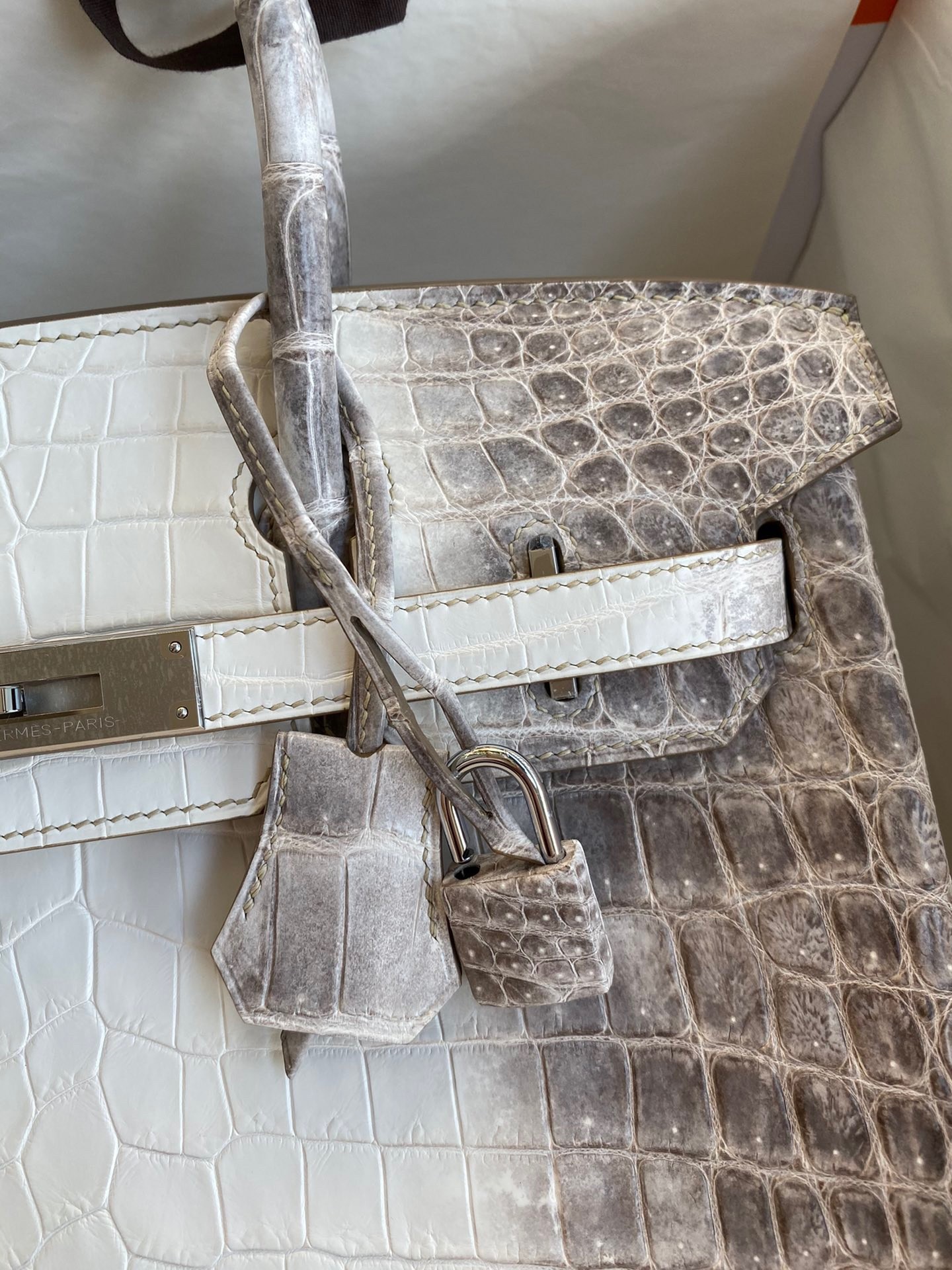 H**mes birkin 25 retourne bag in himalaya niloticus crocodile skin
