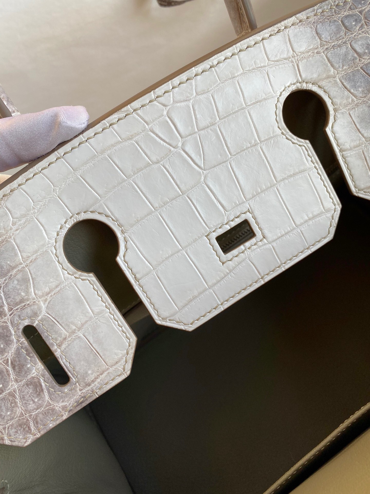 H**mes birkin 25 retourne bag in himalaya niloticus crocodile skin