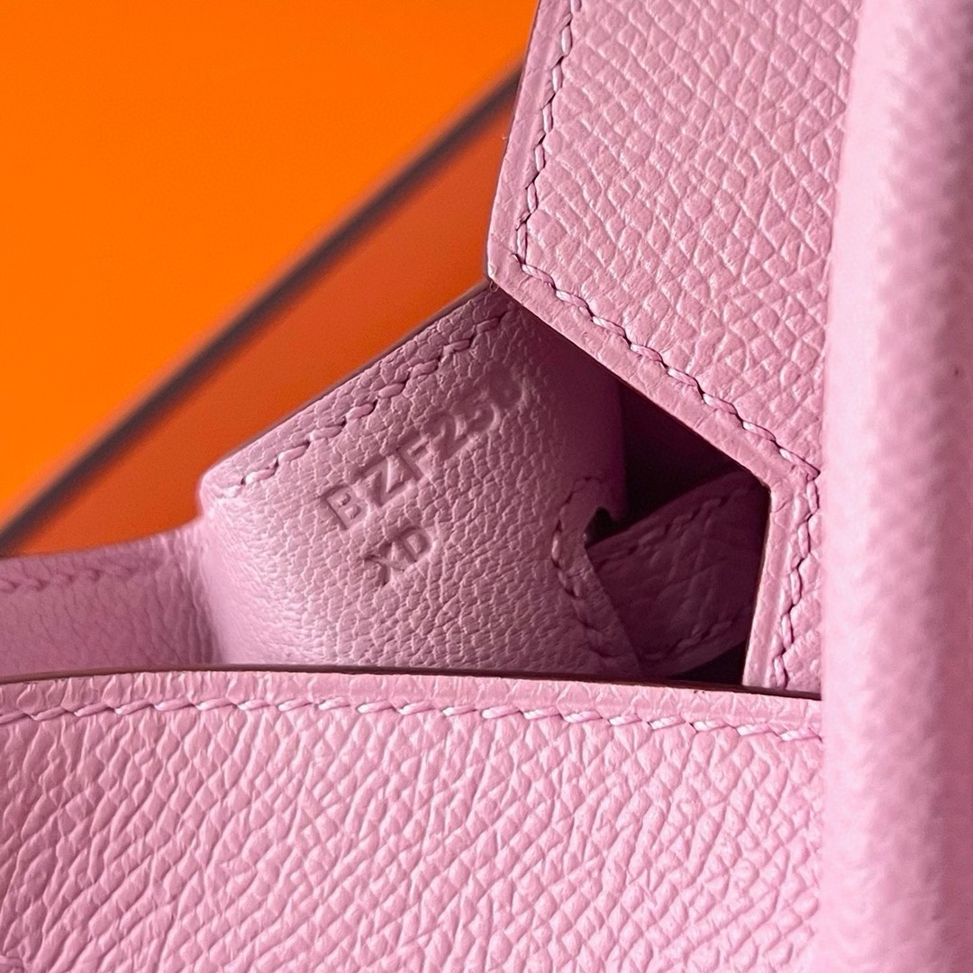 H**mes birkin 25 sellier handmade bag in mauve sylvestre epsom calfskin