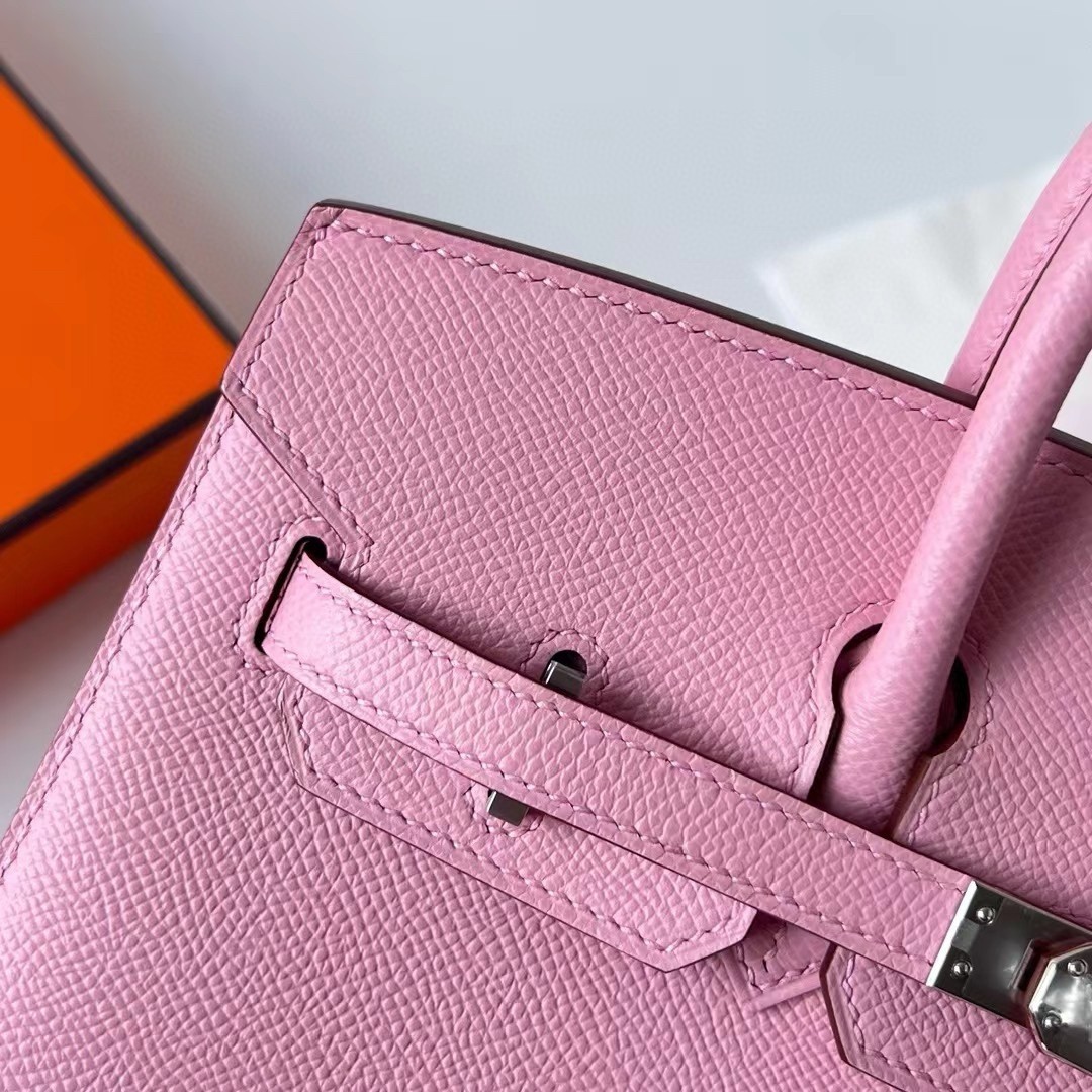 H**mes birkin 25 sellier handmade bag in rose confetti epsom calfskin