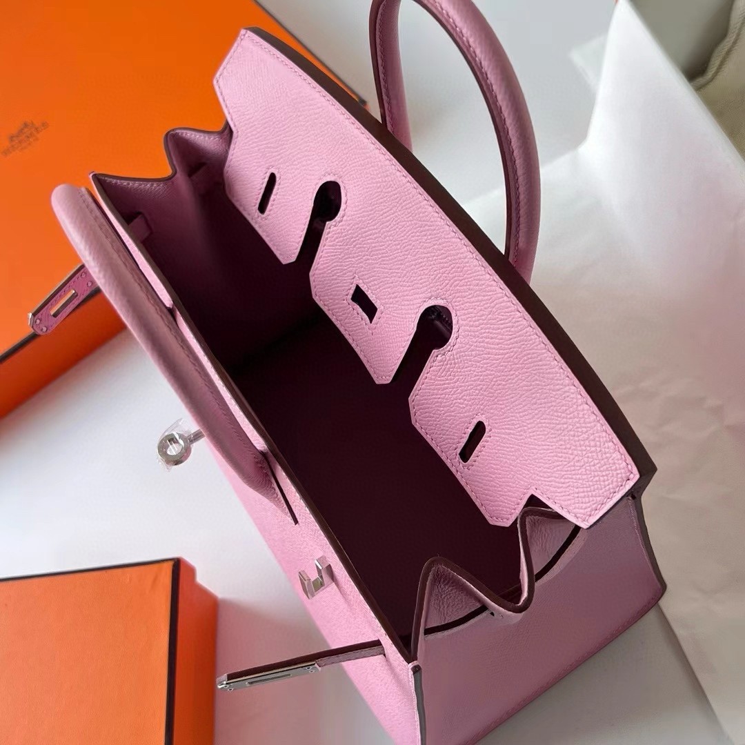 H**mes birkin 25 sellier handmade bag in rose confetti epsom calfskin