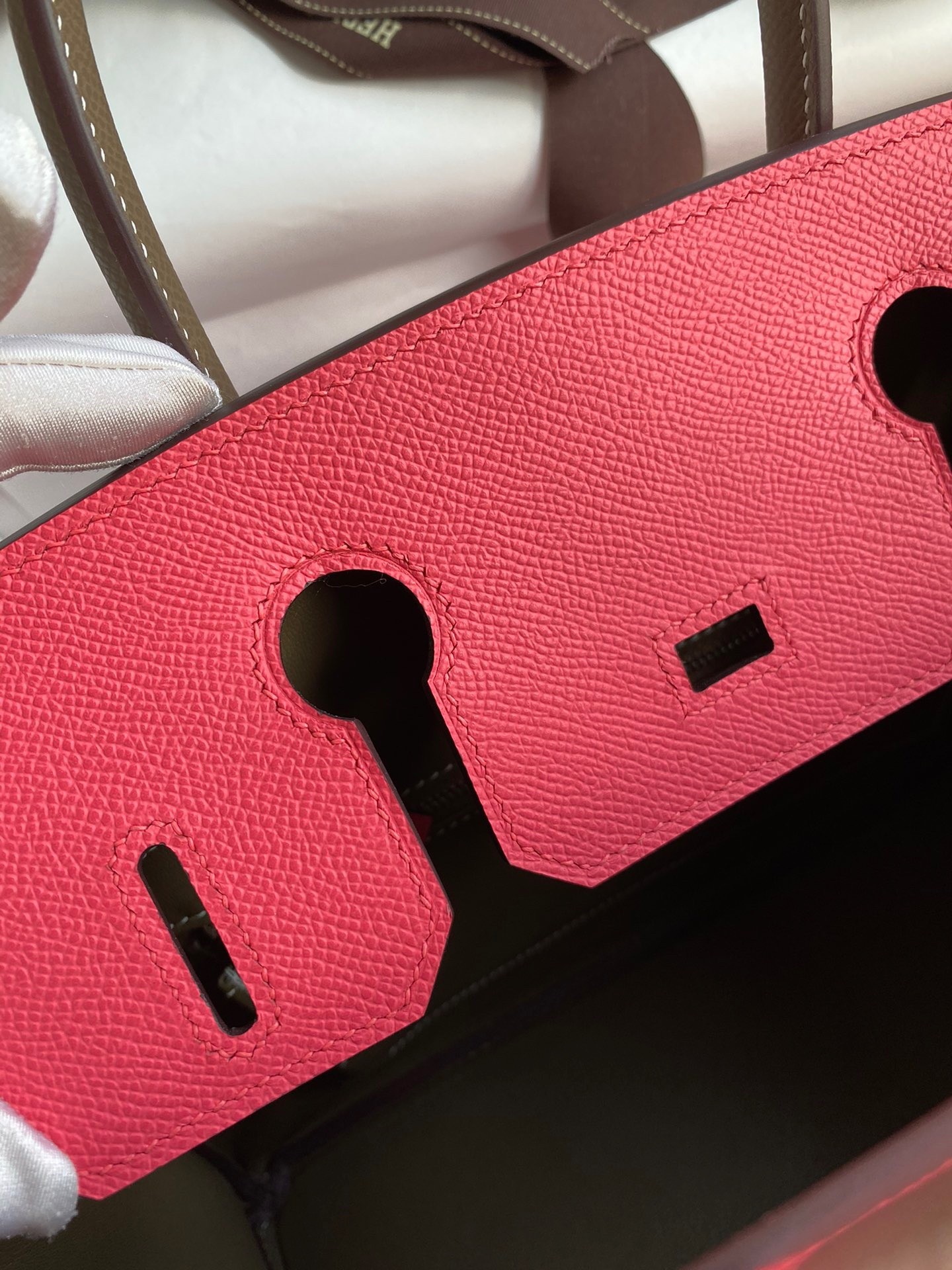 H**mes hss birkin 30 bicolor bag in rose lipstick and taupe epsom calfskin