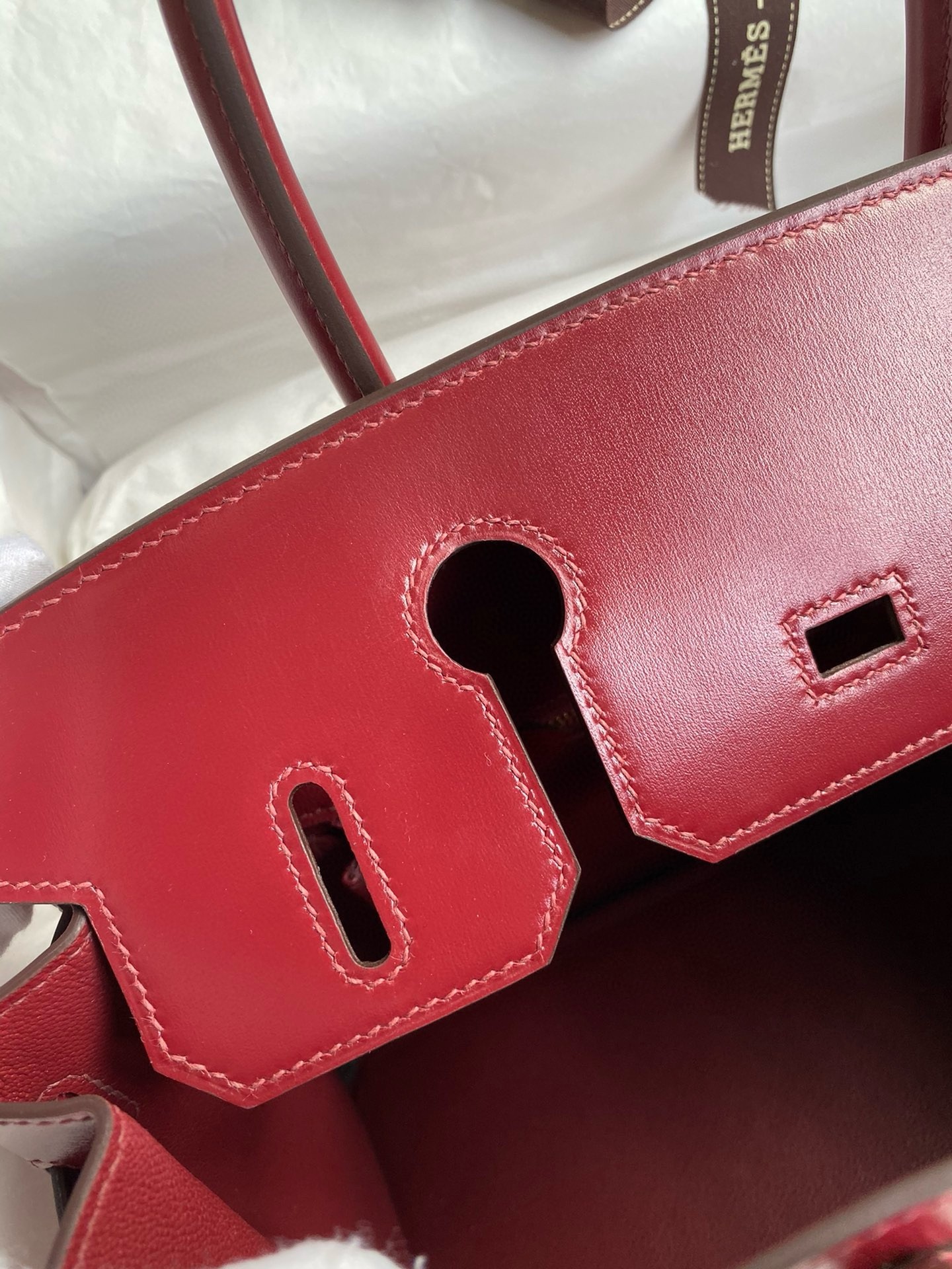 H**mes birkin 30 retourne handmade bag in rouge h box calfskin