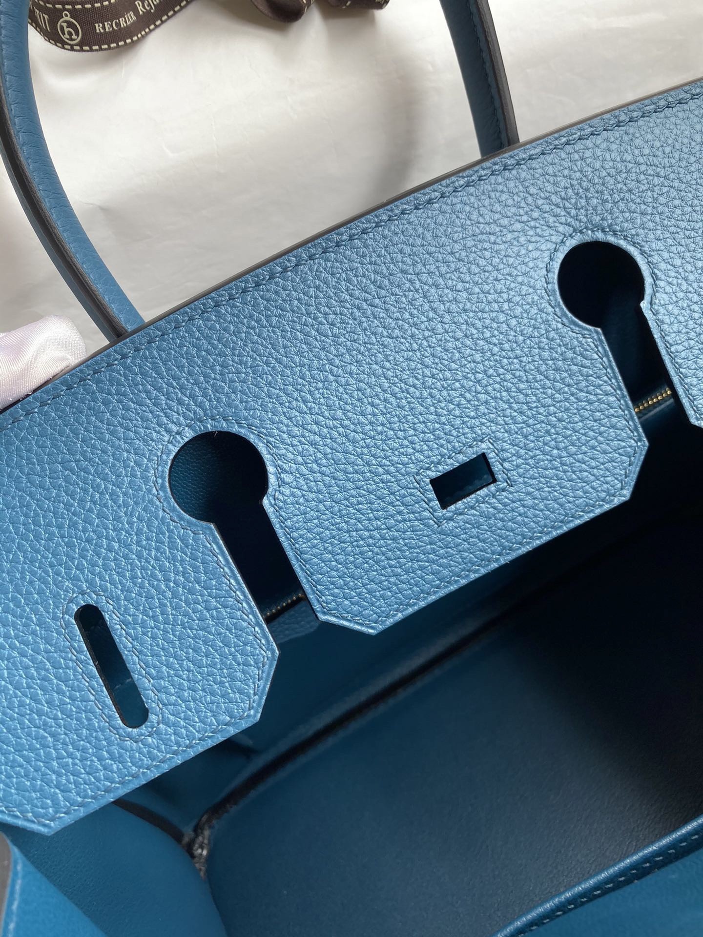 H**mes birkin 30 retourne handmade bag in colvert clemence leather