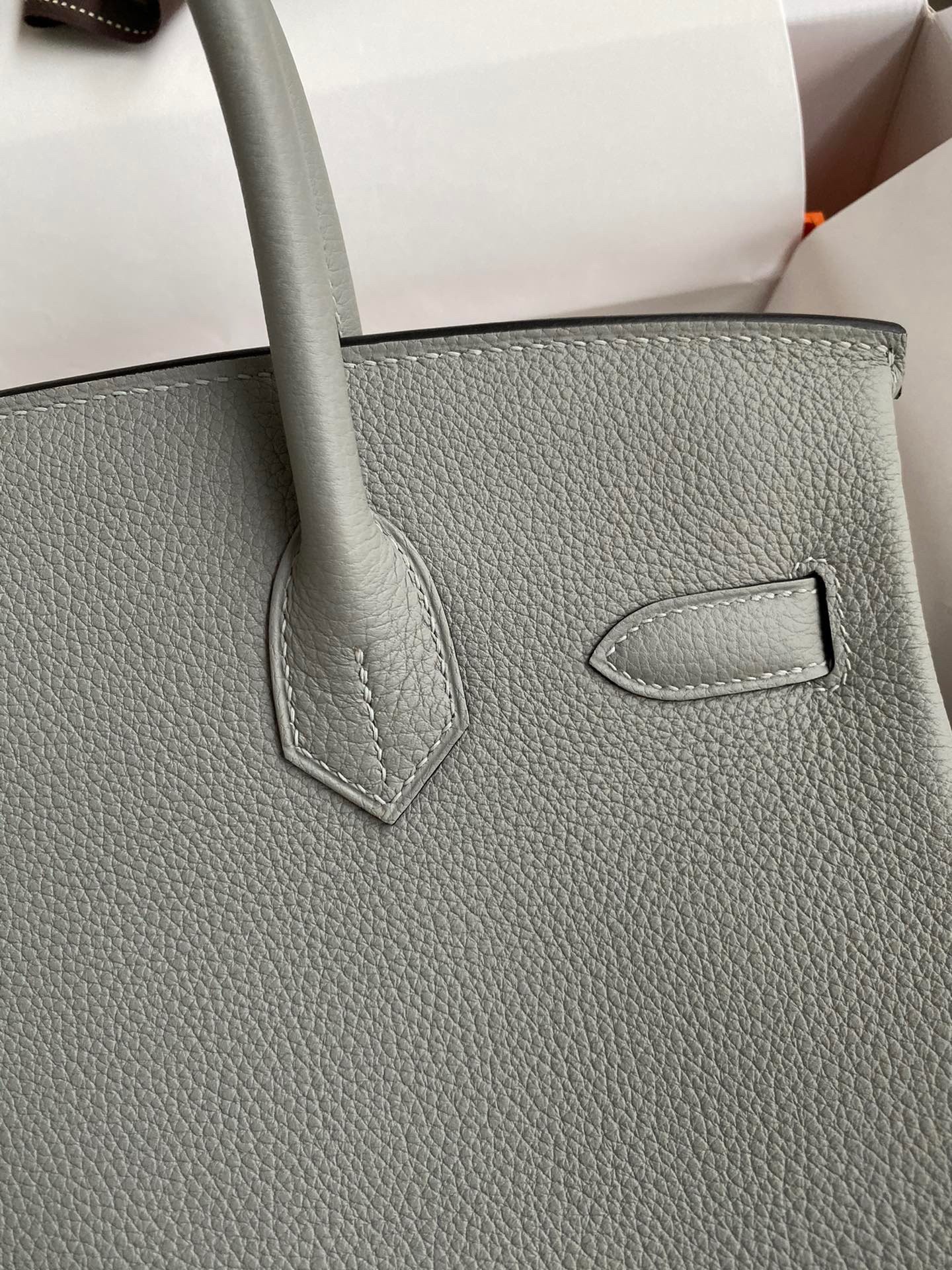 H**mes birkin 30 retourne handmade bag in girls mouette clemence leather