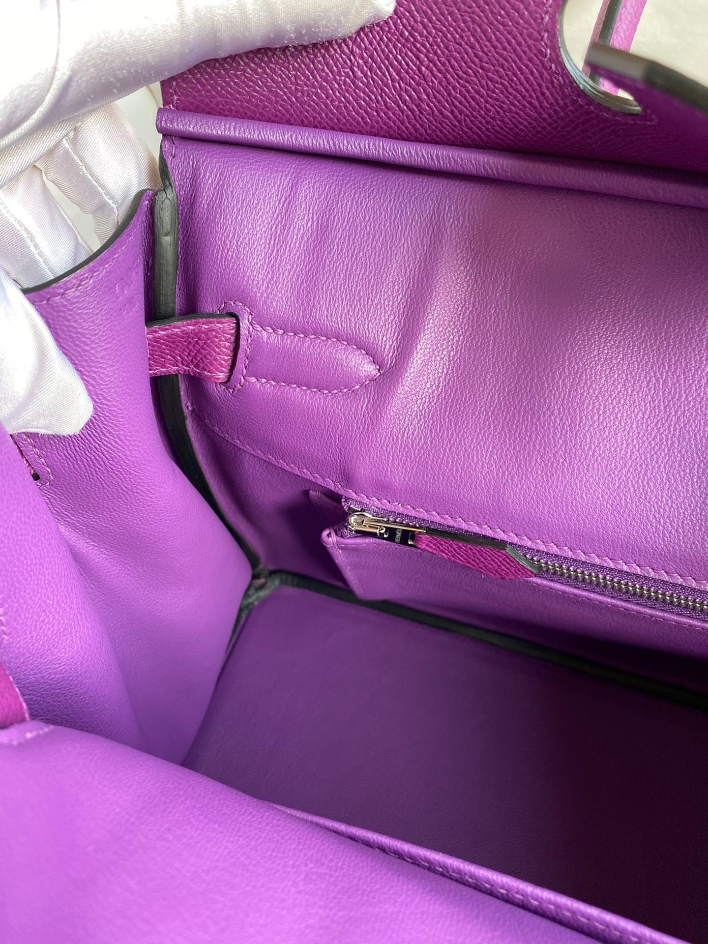 H**mes birkin 30 retourne handmade bag in anemone epsom calfskin