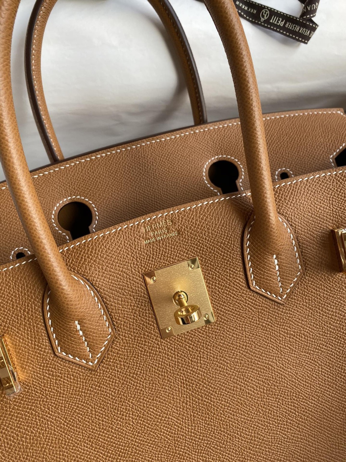 H**mes birkin 30 retourne handmade bag in gold epsom calfskin