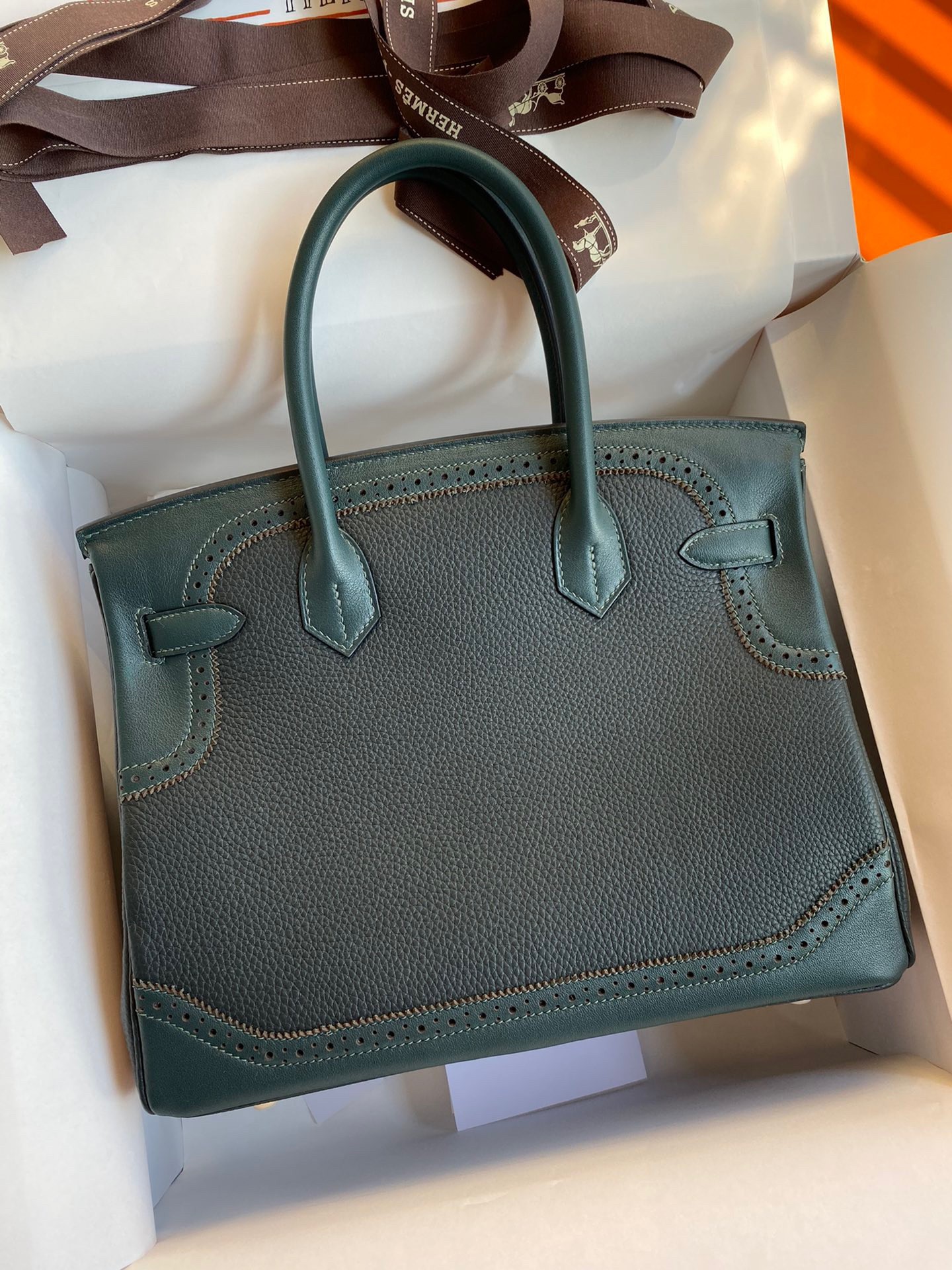 H**mes ghillies birkin 30cm limited-edition bag in black calfskin