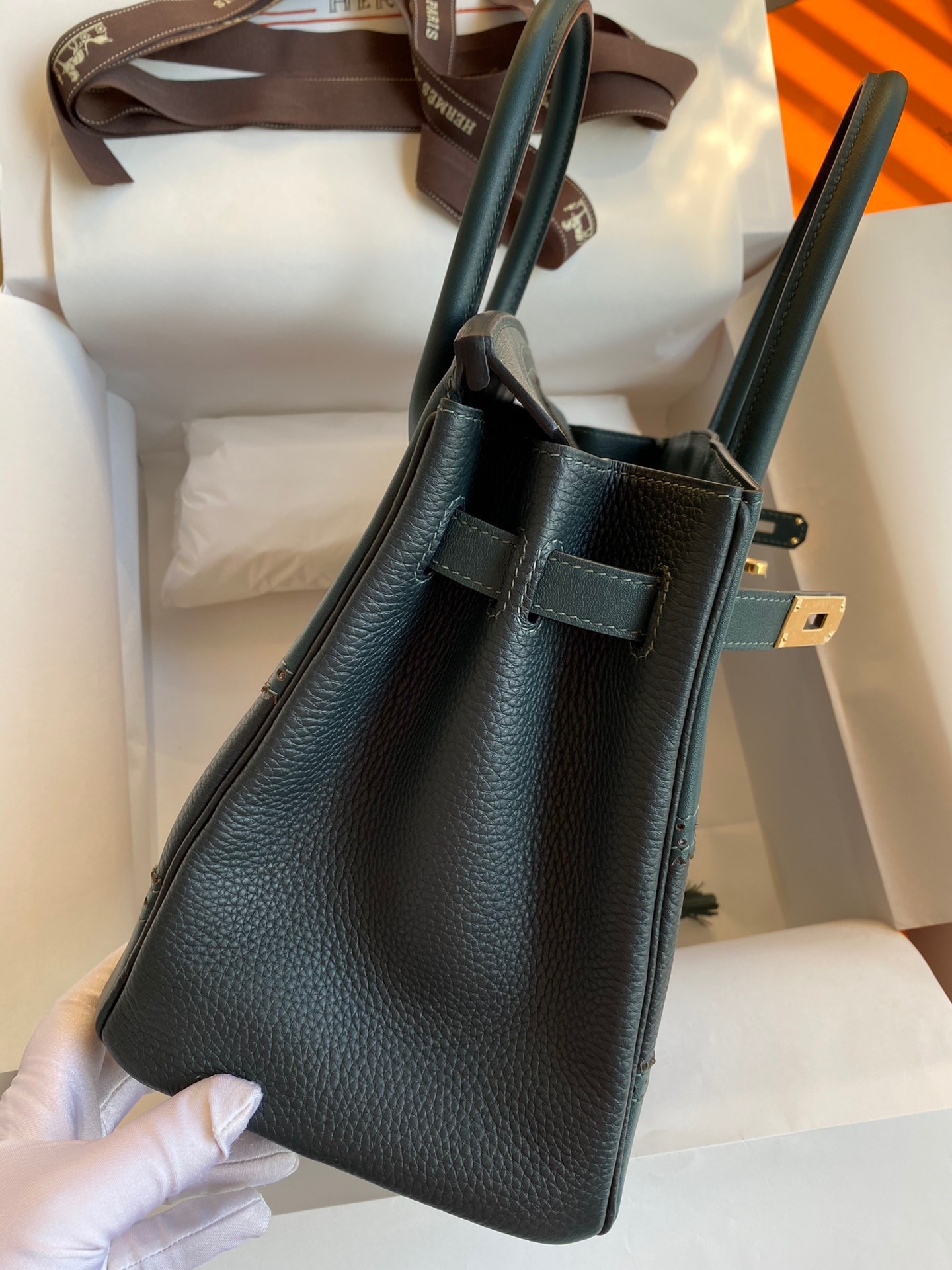 H**mes ghillies birkin 30cm limited-edition bag in black calfskin