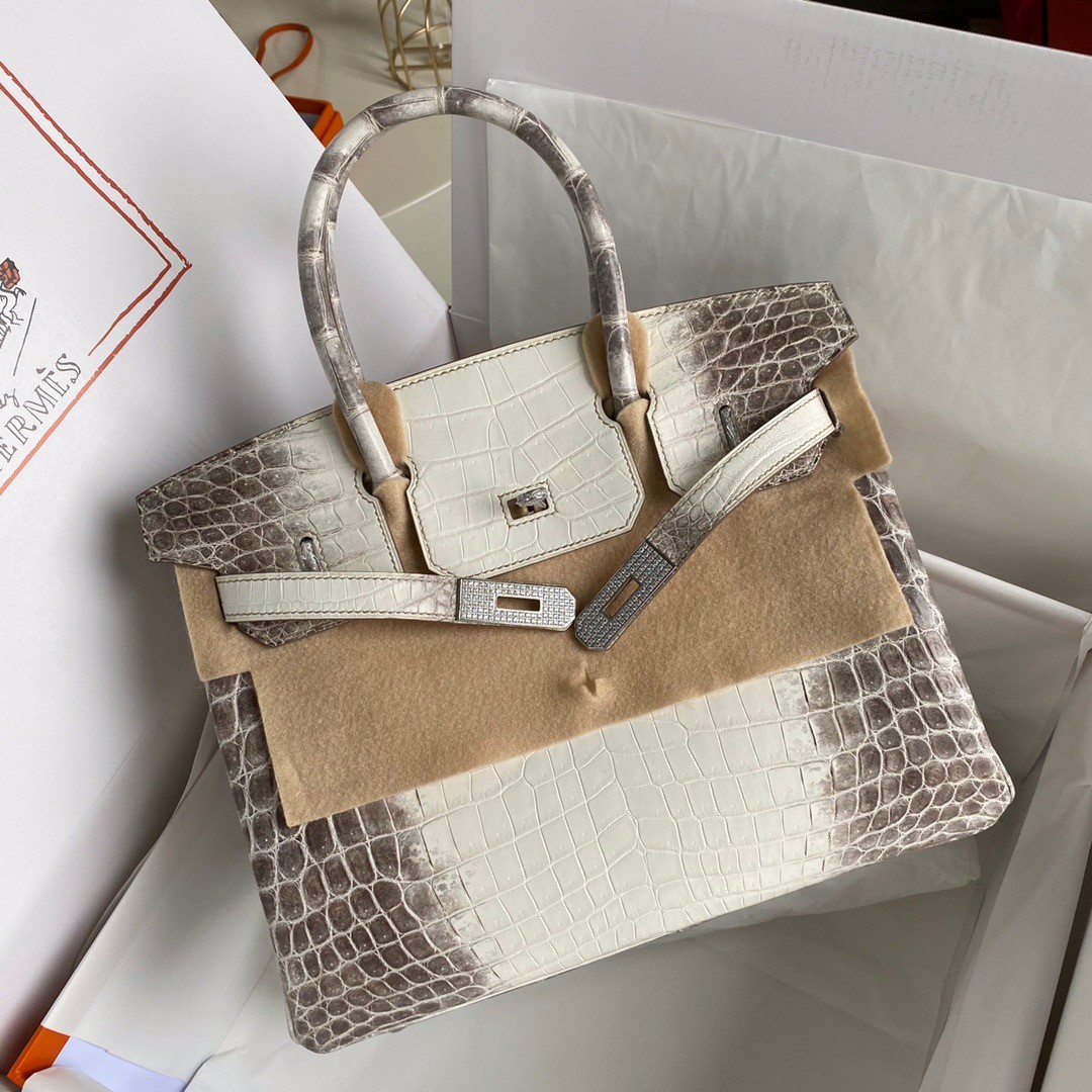 H**mes diamond birkin 30cm bag in himalaya niloticus crocodile skin