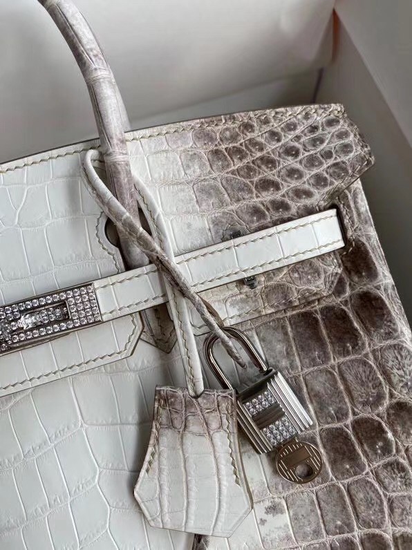 H**mes diamond birkin 30cm bag in himalaya niloticus crocodile skin