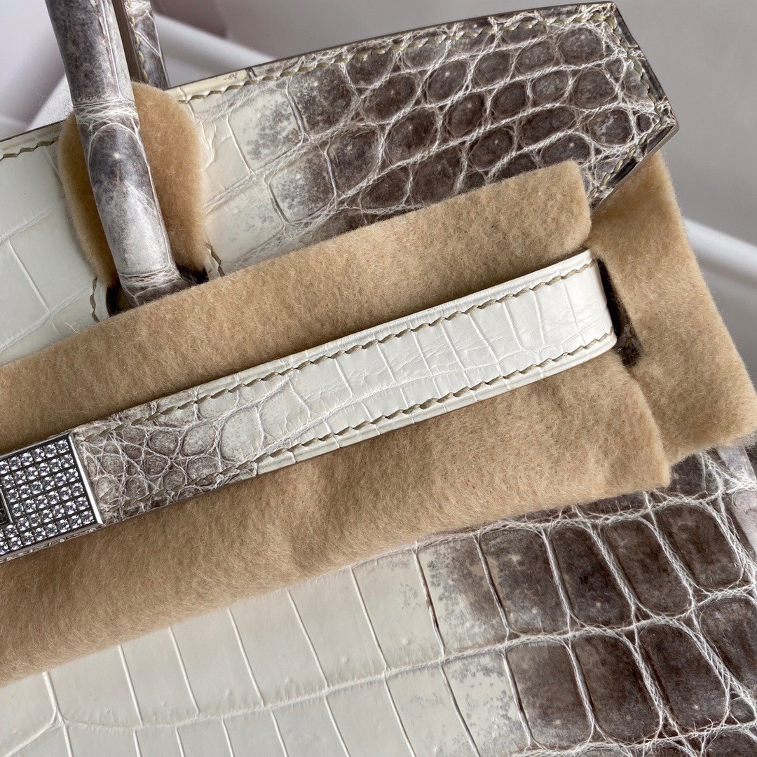 H**mes diamond birkin 30cm bag in himalaya niloticus crocodile skin