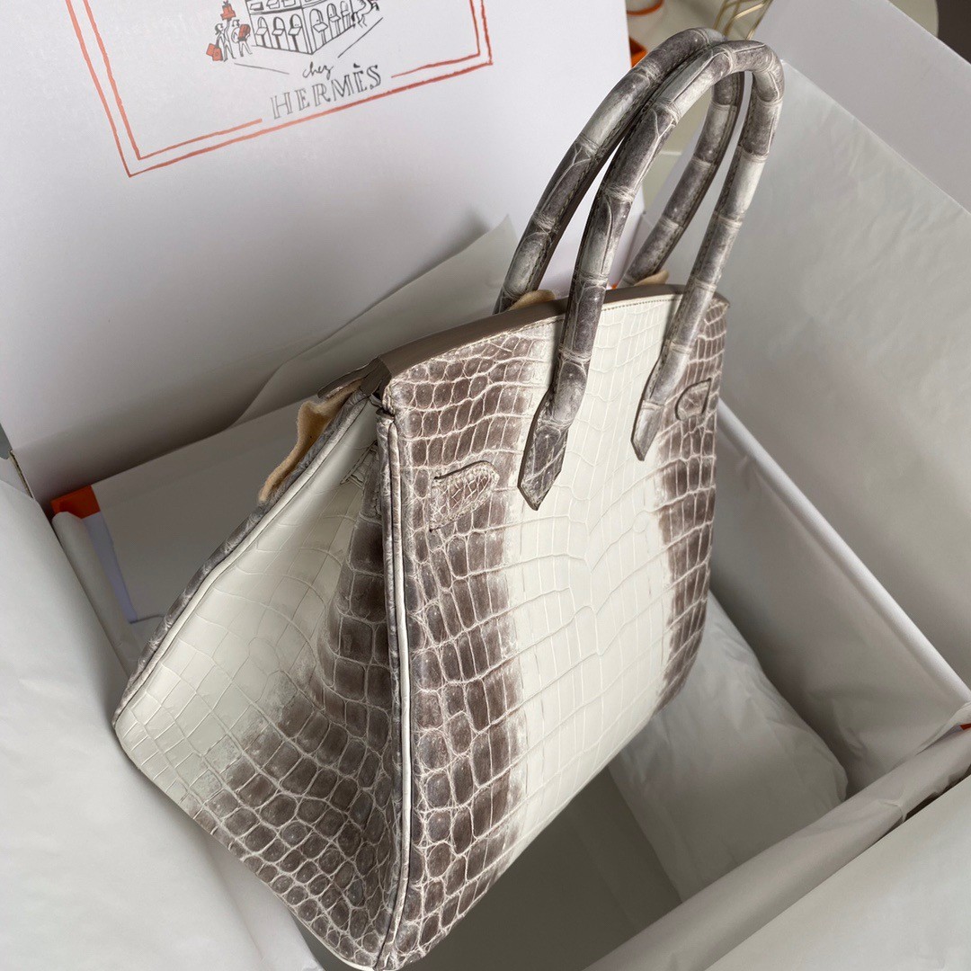 H**mes diamond birkin 30cm bag in himalaya niloticus crocodile skin