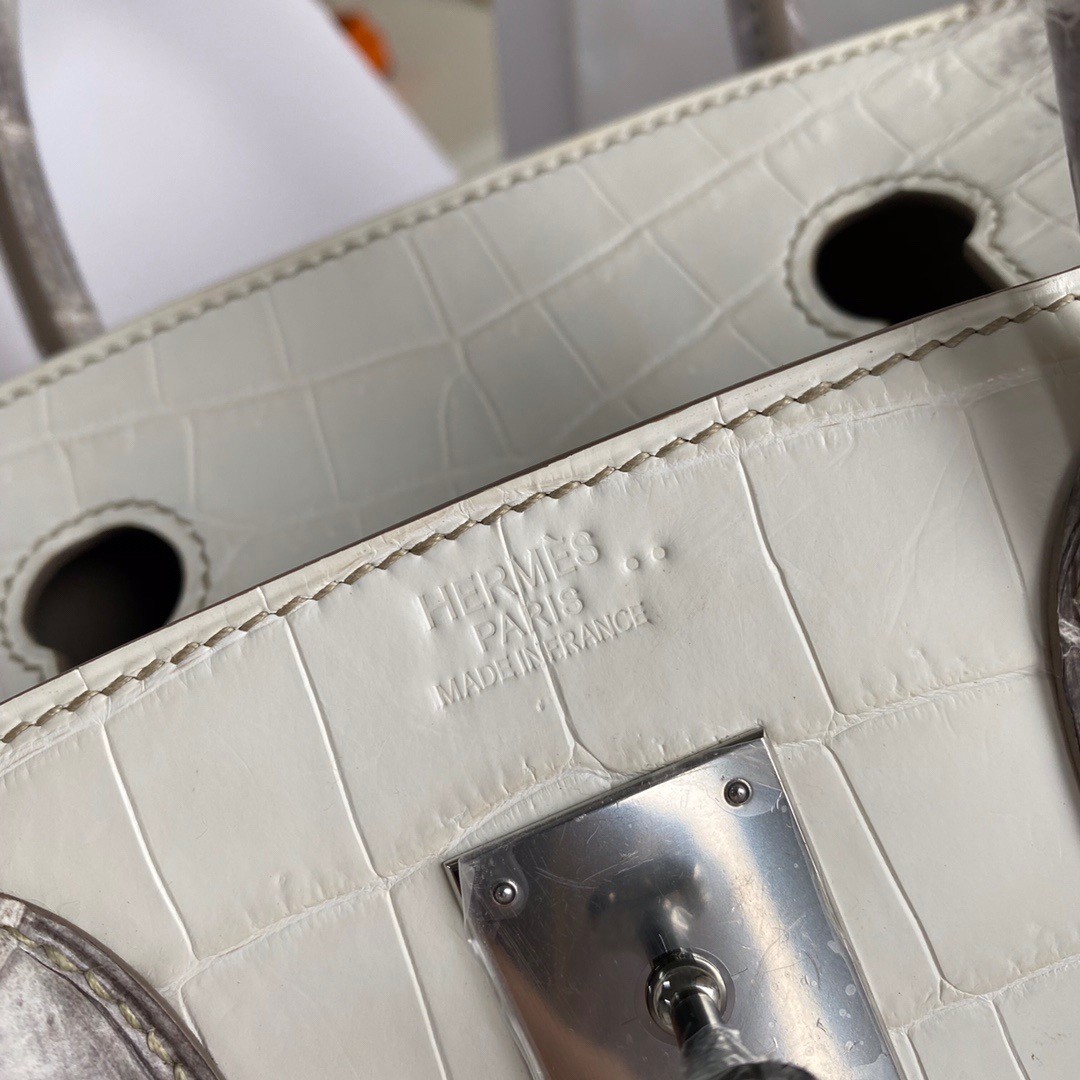 H**mes diamond birkin 30cm bag in himalaya niloticus crocodile skin