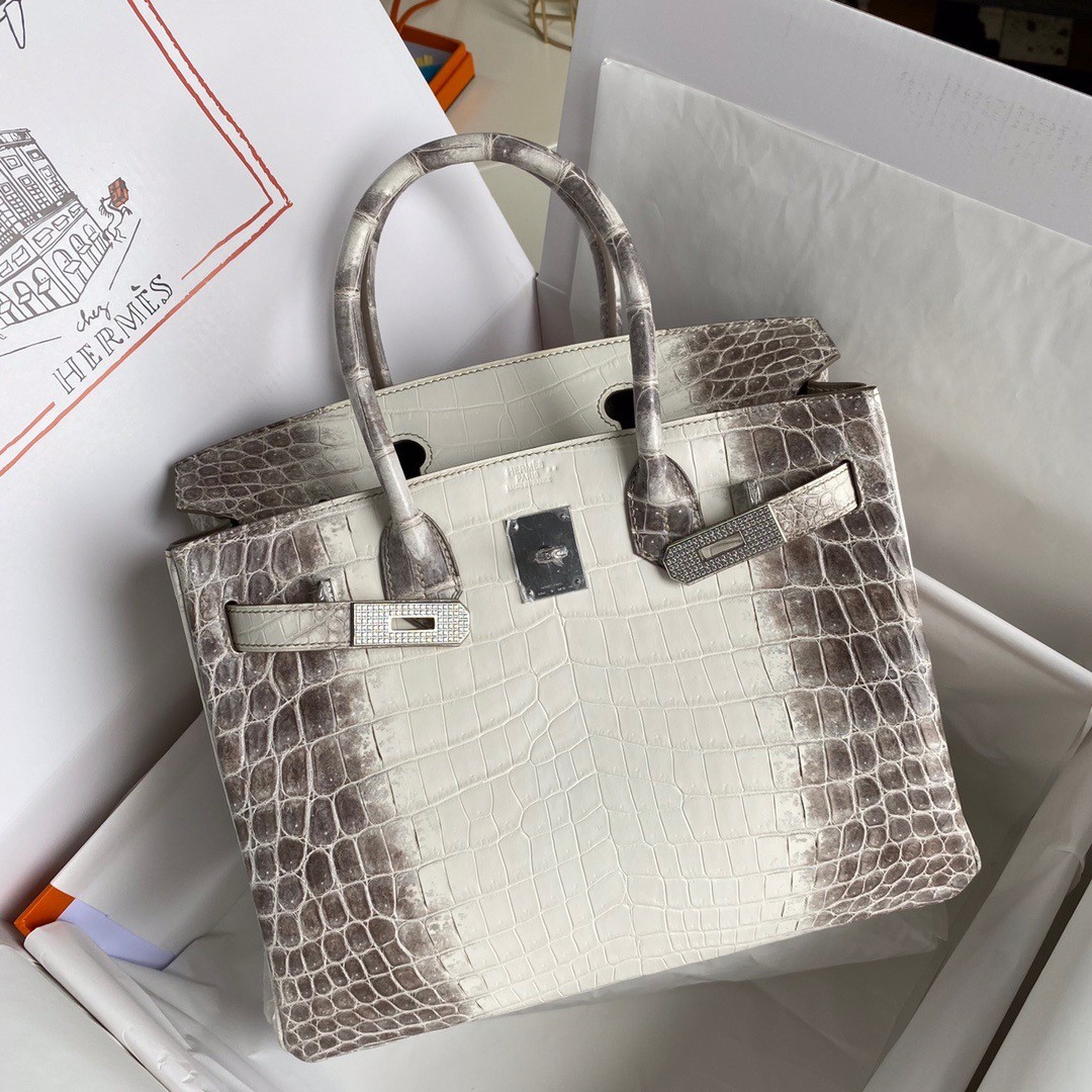 H**mes diamond birkin 30cm bag in himalaya niloticus crocodile skin