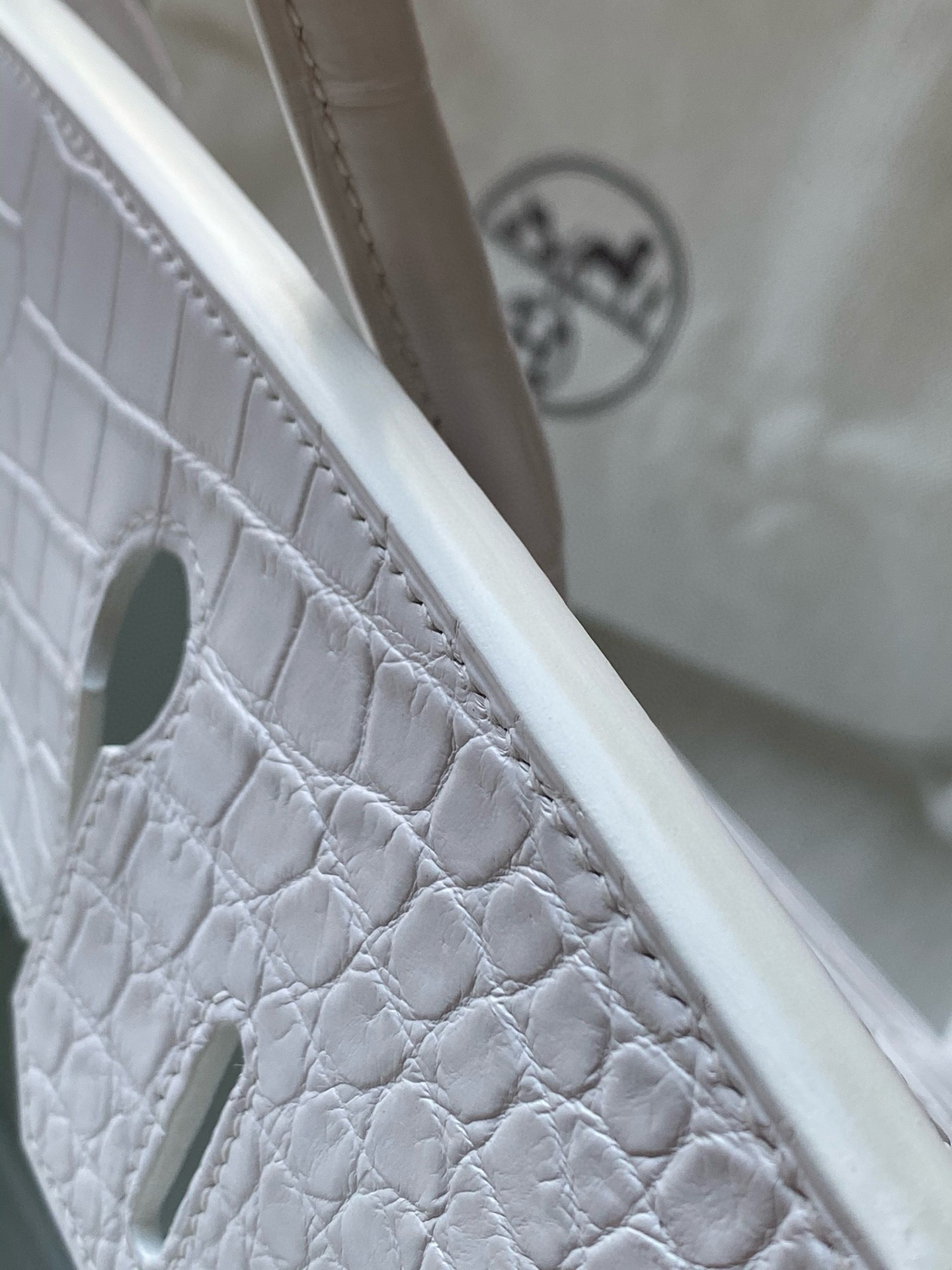 H**mes birkin 30 handmade bag in white crocodile niloticus matte skin