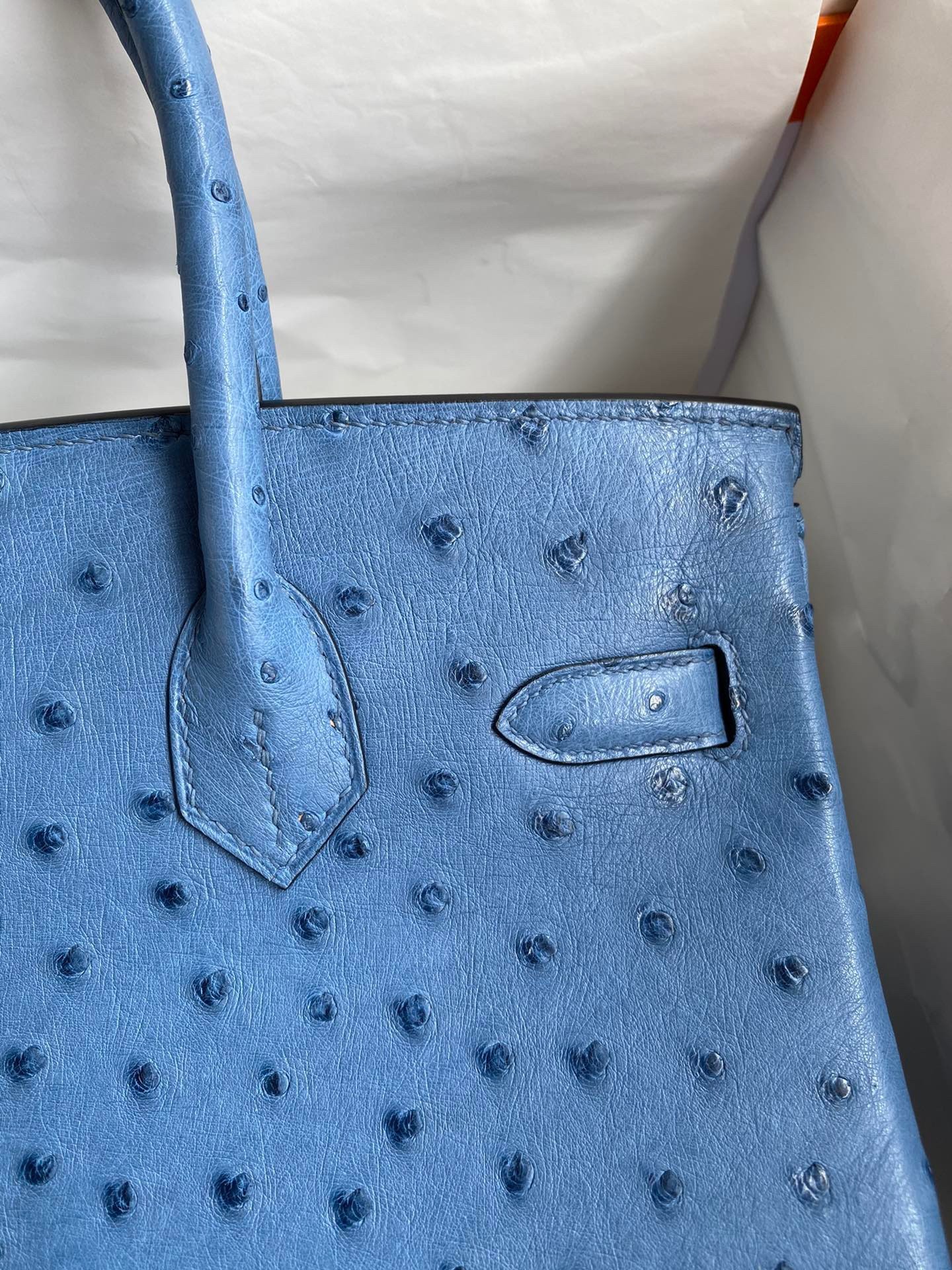 H**mes birkin 30 retourne handmade bag in mykonos ostrich leather