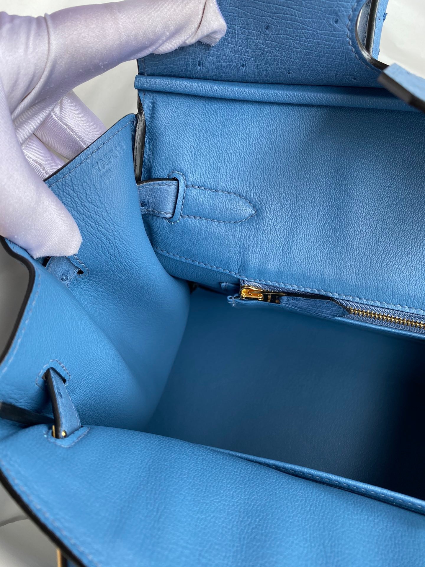 H**mes birkin 30 retourne handmade bag in mykonos ostrich leather