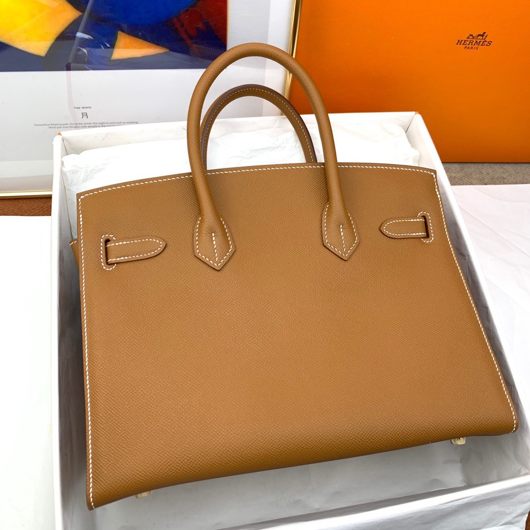 H**mes birkin 30 sellier handmade bag in gold epsom calfskin