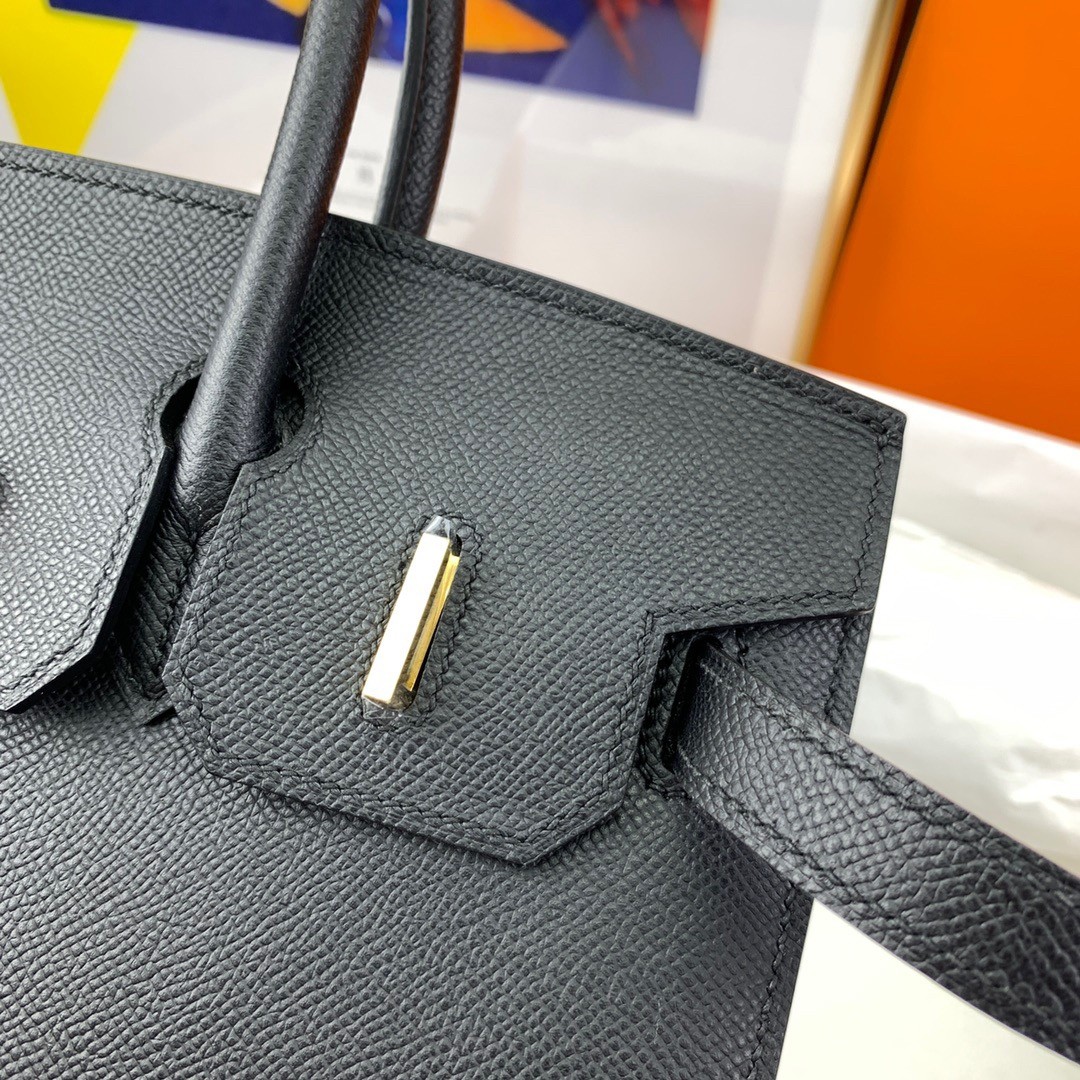 H**mes birkin 30 sellier handmade bag in black epsom calfskin