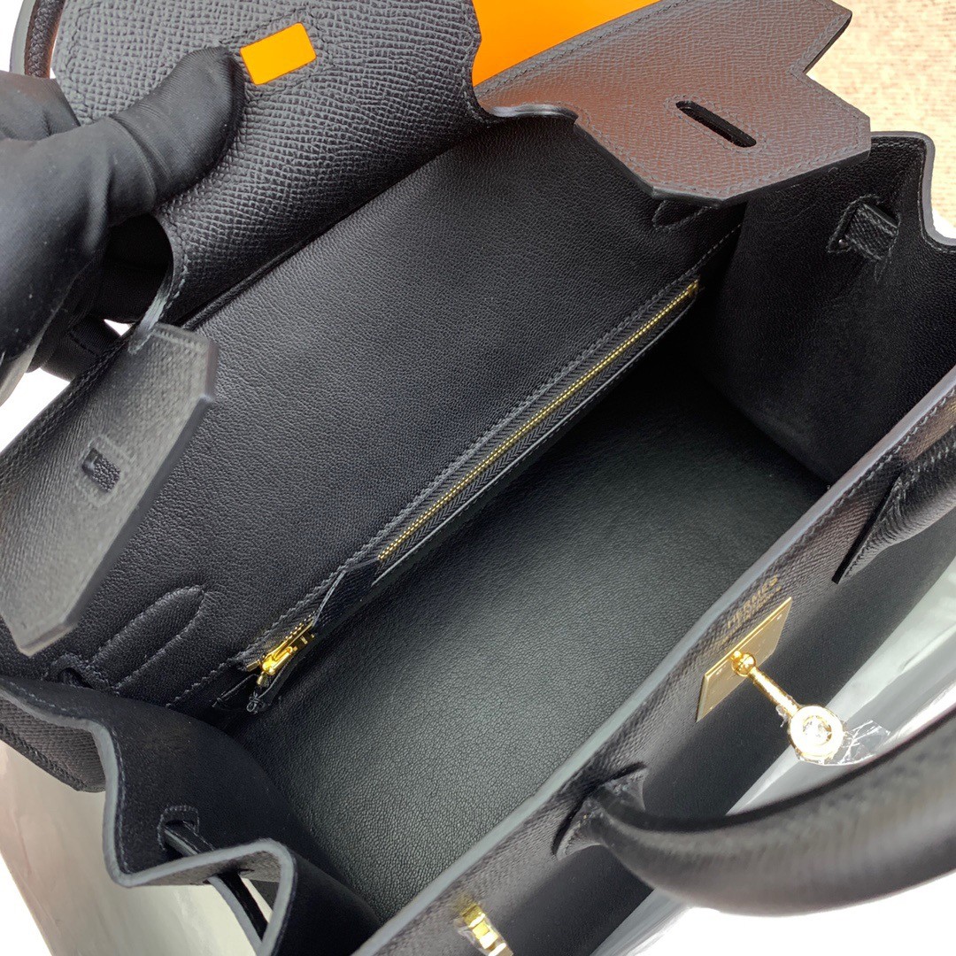 H**mes birkin 30 sellier handmade bag in black epsom calfskin