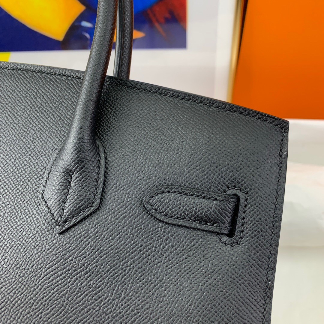 H**mes birkin 30 sellier handmade bag in black epsom calfskin