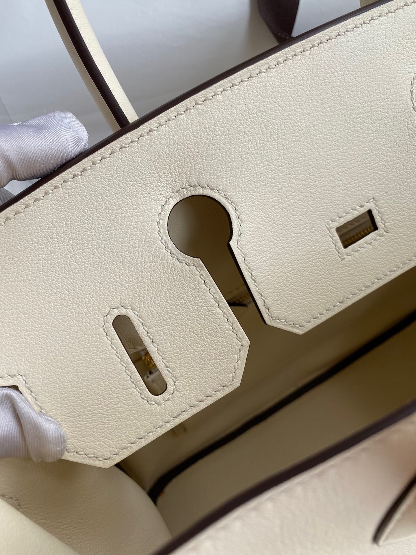 H**mes birkin 30 retourne handmade bag in nata swift leather