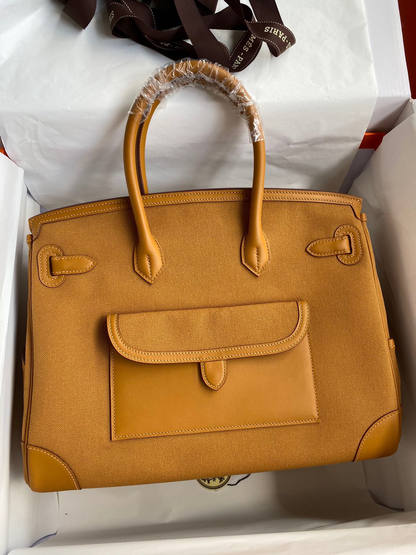 H**mes cargo birkin 35cm limited-edition bag in sesame canvas