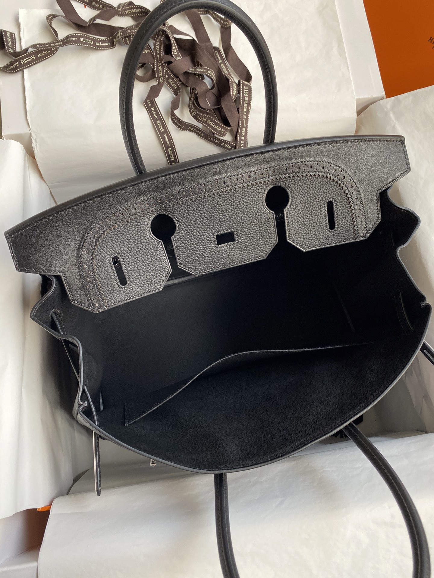 H**mes ghillies birkin 35cm limited-edition bag in black calfskin